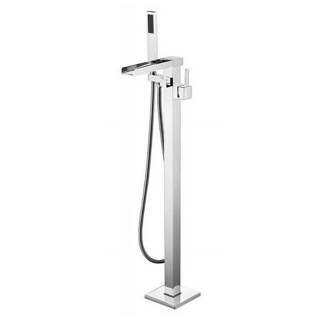 Chrome Modern Freestanding Bathtub Faucet with Hand Shower