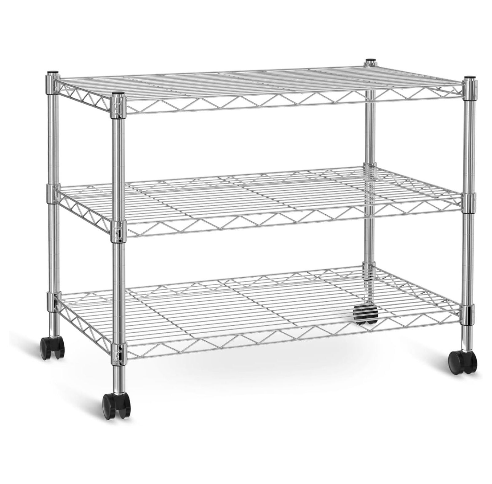 Chrome 3-Tier Heavy Duty Steel Storage Shelving Unit