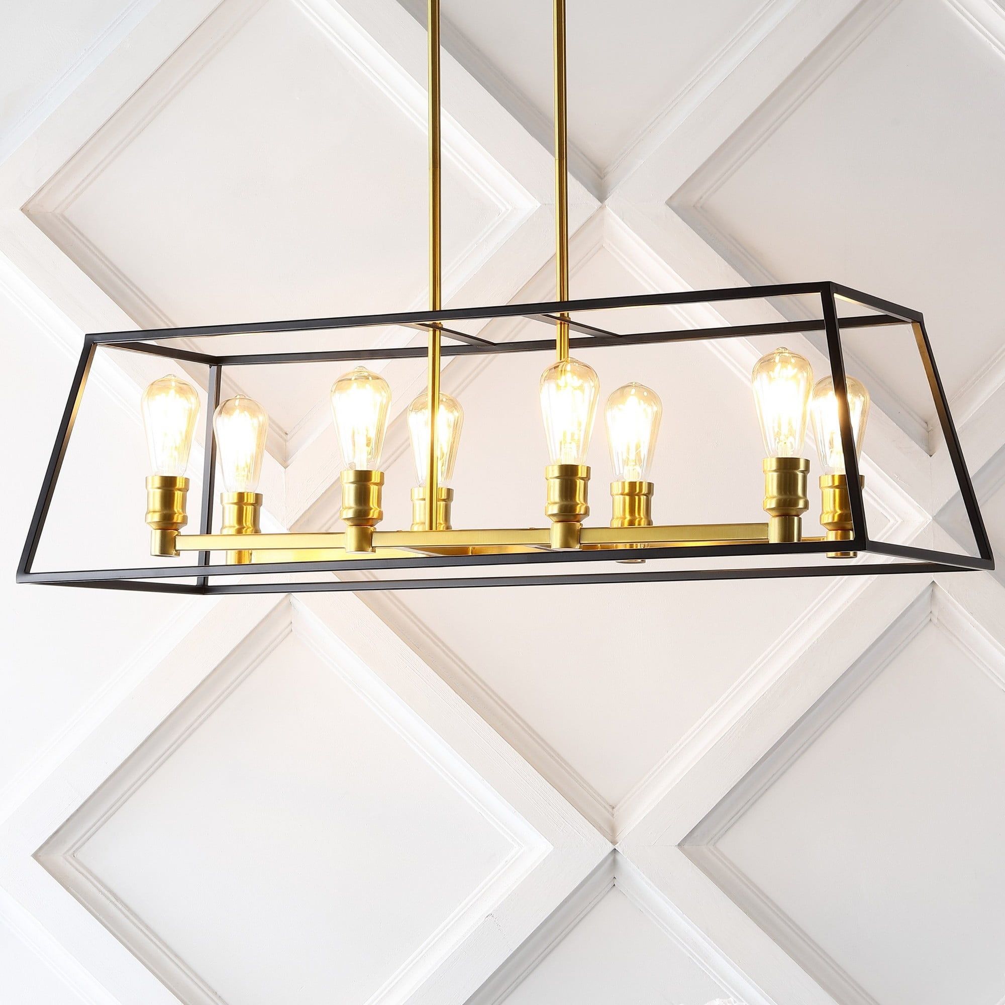 Liane 35" Black and Gold LED Farmhouse Island Pendant