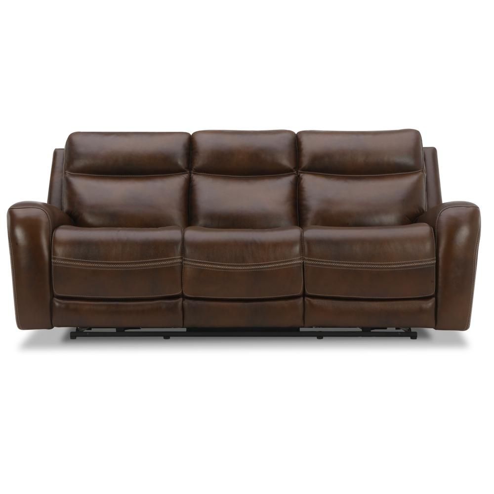 Blair Brown Leather Power Reclining Sofa with USB Ports