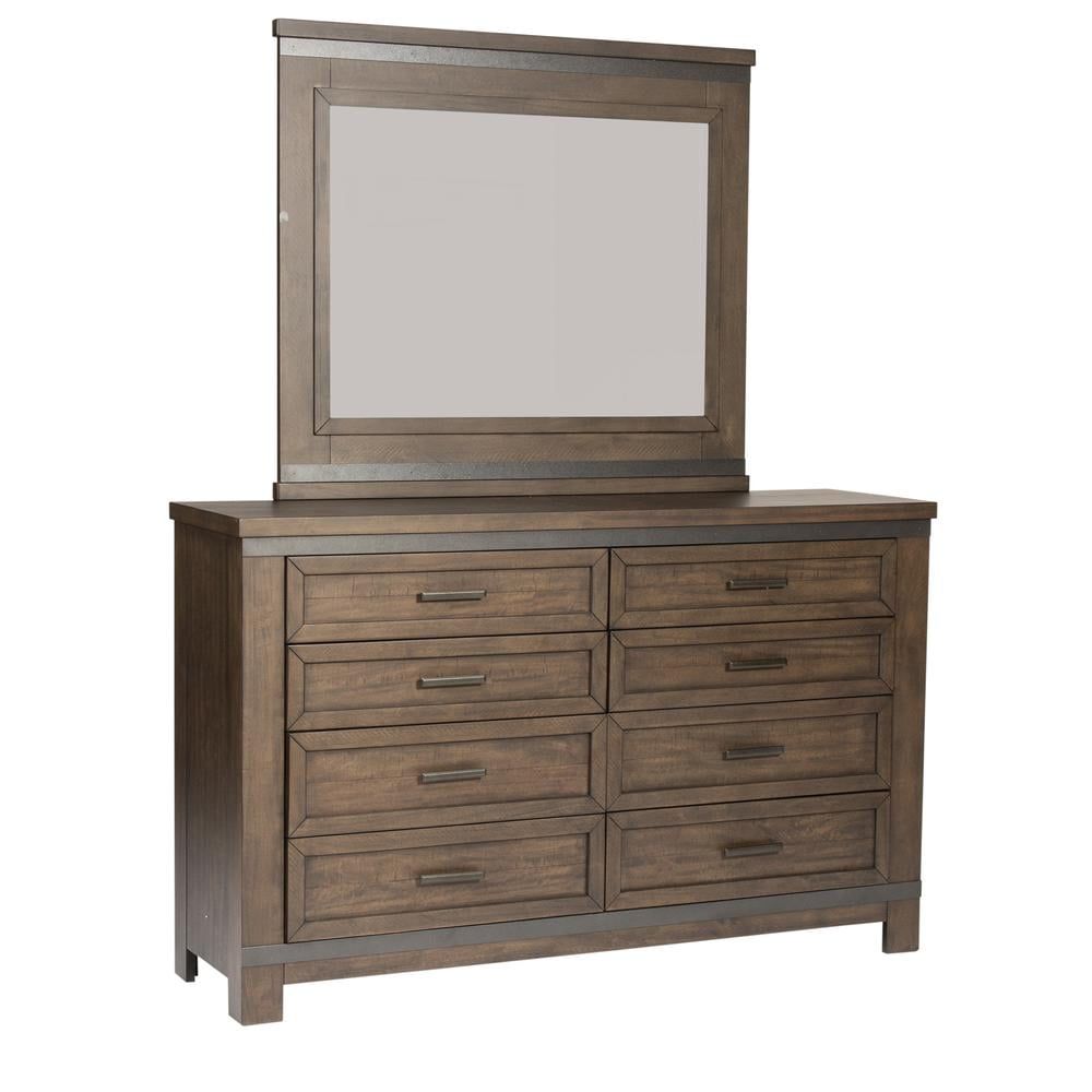 Thornwood Hills Gray Dresser with Mirror and Felt Lined Drawers