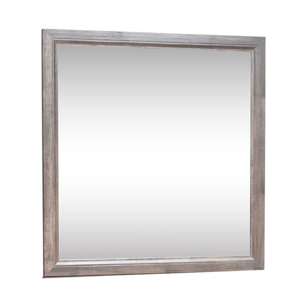 38" Square Frameless Brown Traditional Mirror