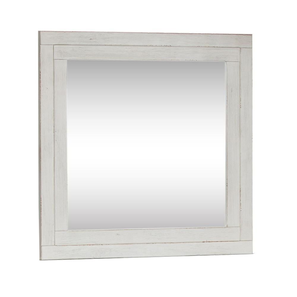 Transitional White Full Length Square Wood Mirror