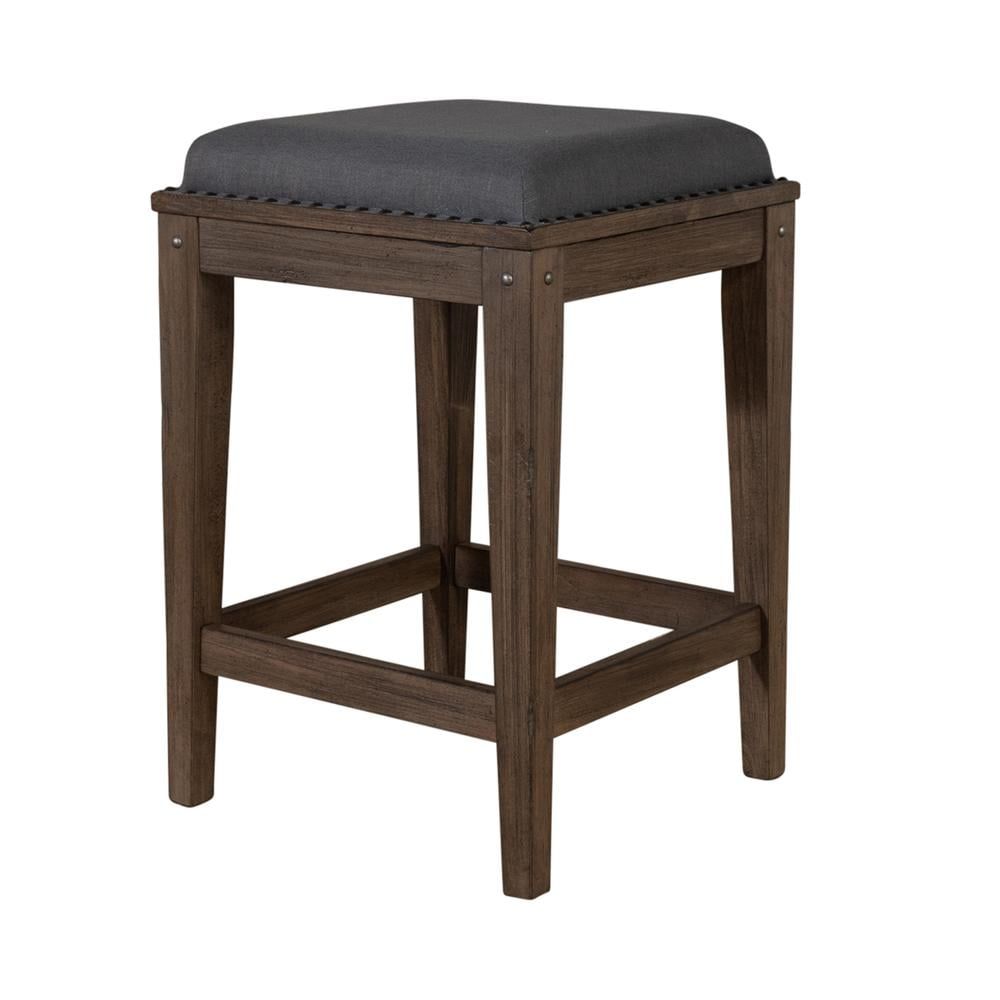 Weather Beaten Bark Wood Transitional Counter Stool