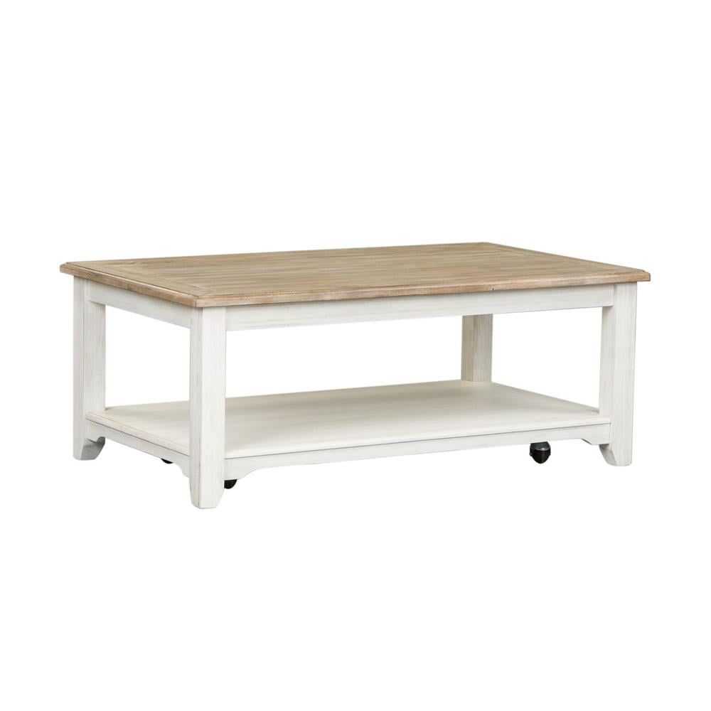 Summerville Rectangular White and Gray Wood Cocktail Table