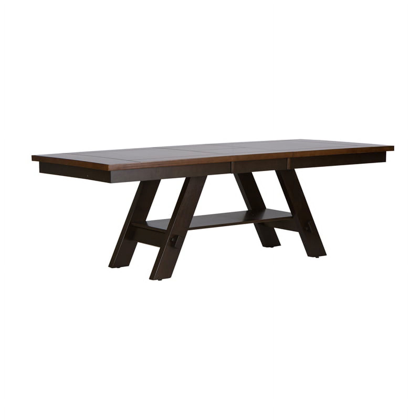 Espresso Extendable Transitional Dining Table with Storage