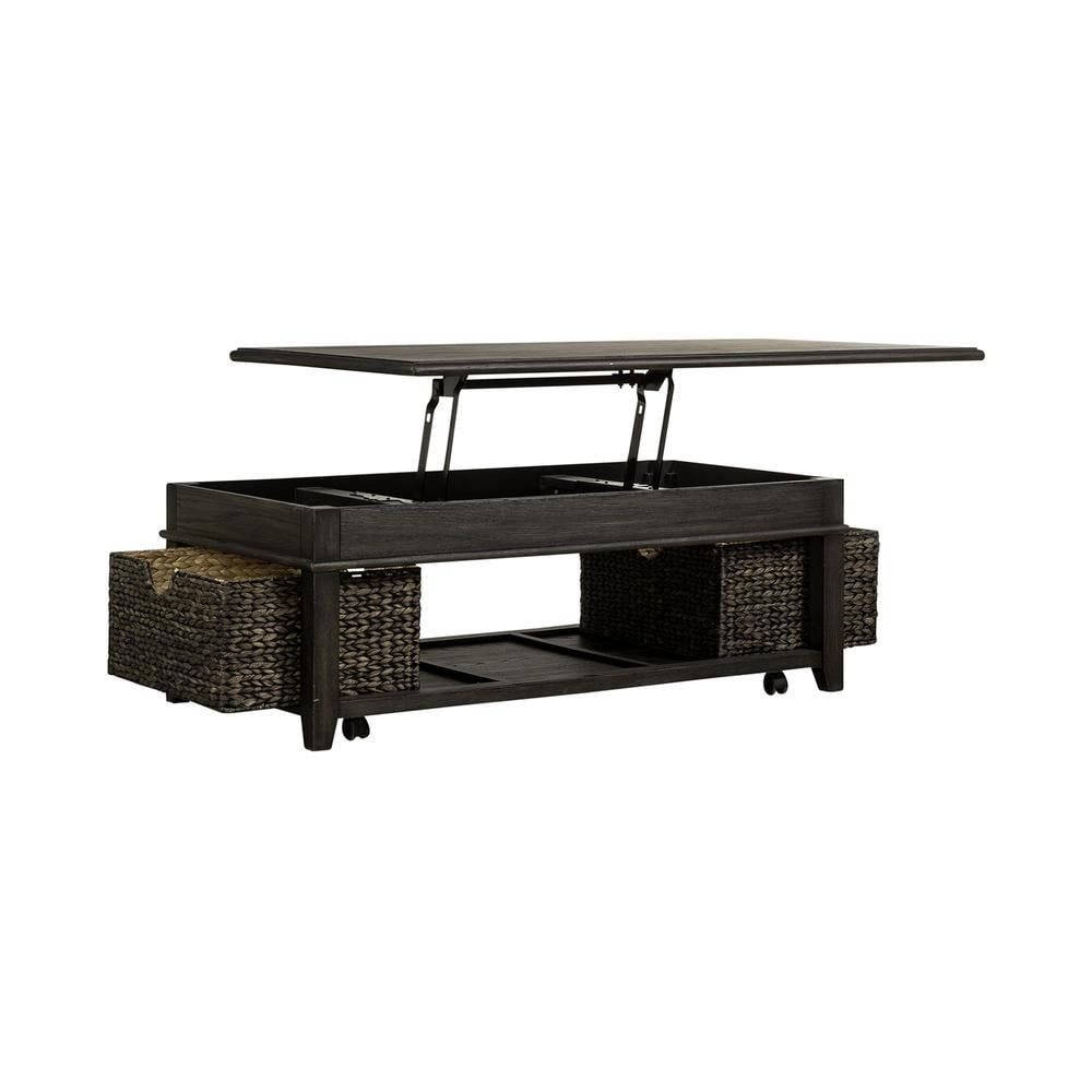 Mill Creek Brown Wood Lift-Top Coffee Table with Storage