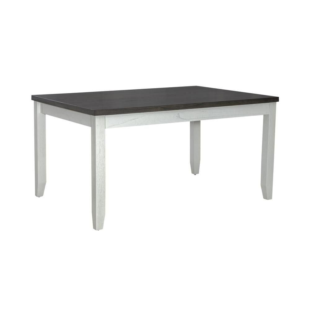 Carbon Gray and White Extendable Wood Dining Table