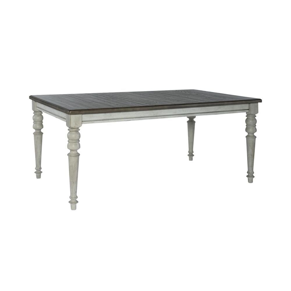 Antique White and Gray Rectangular Cottage Dining Table