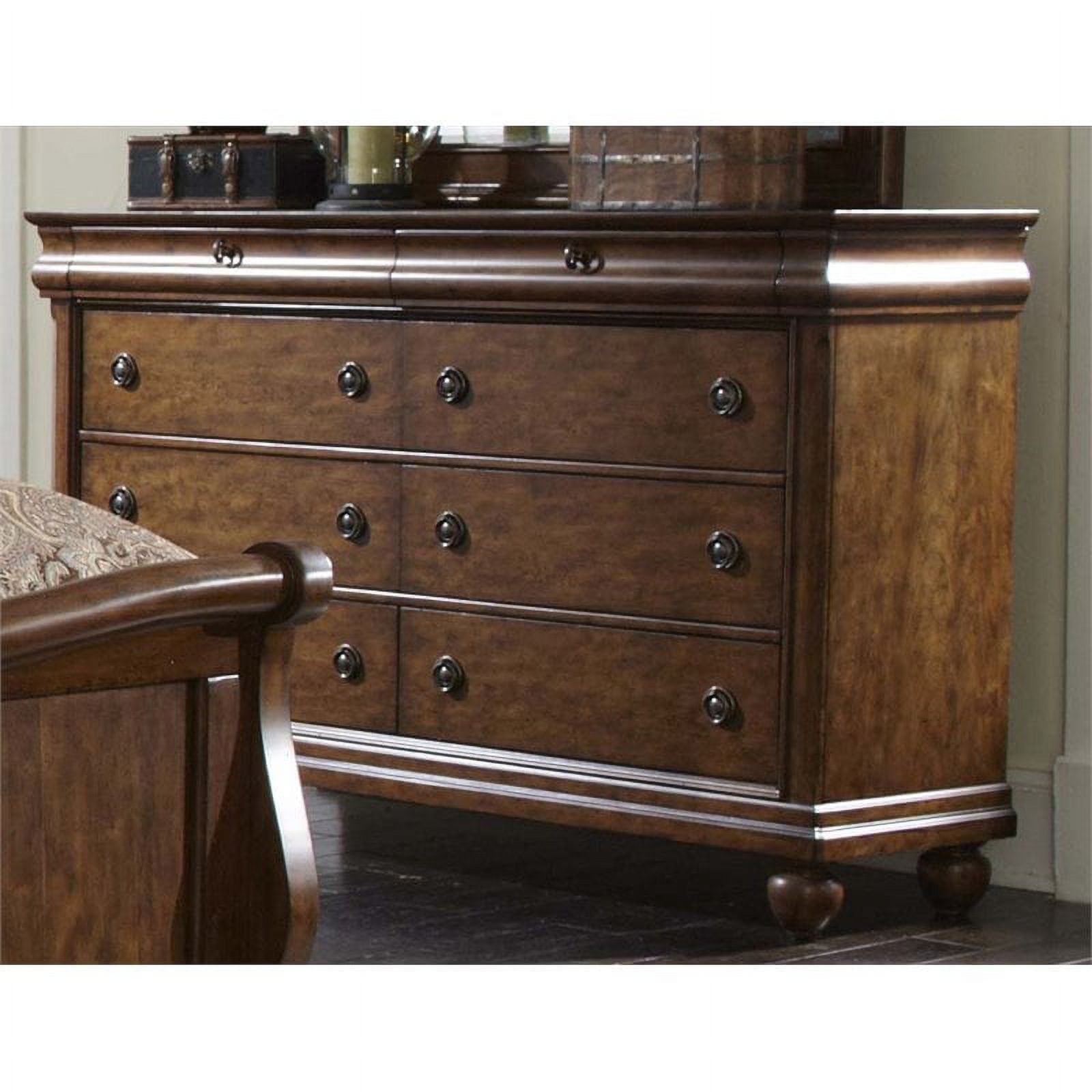 Rustic Cherry Double Dresser with Dovetail Drawers