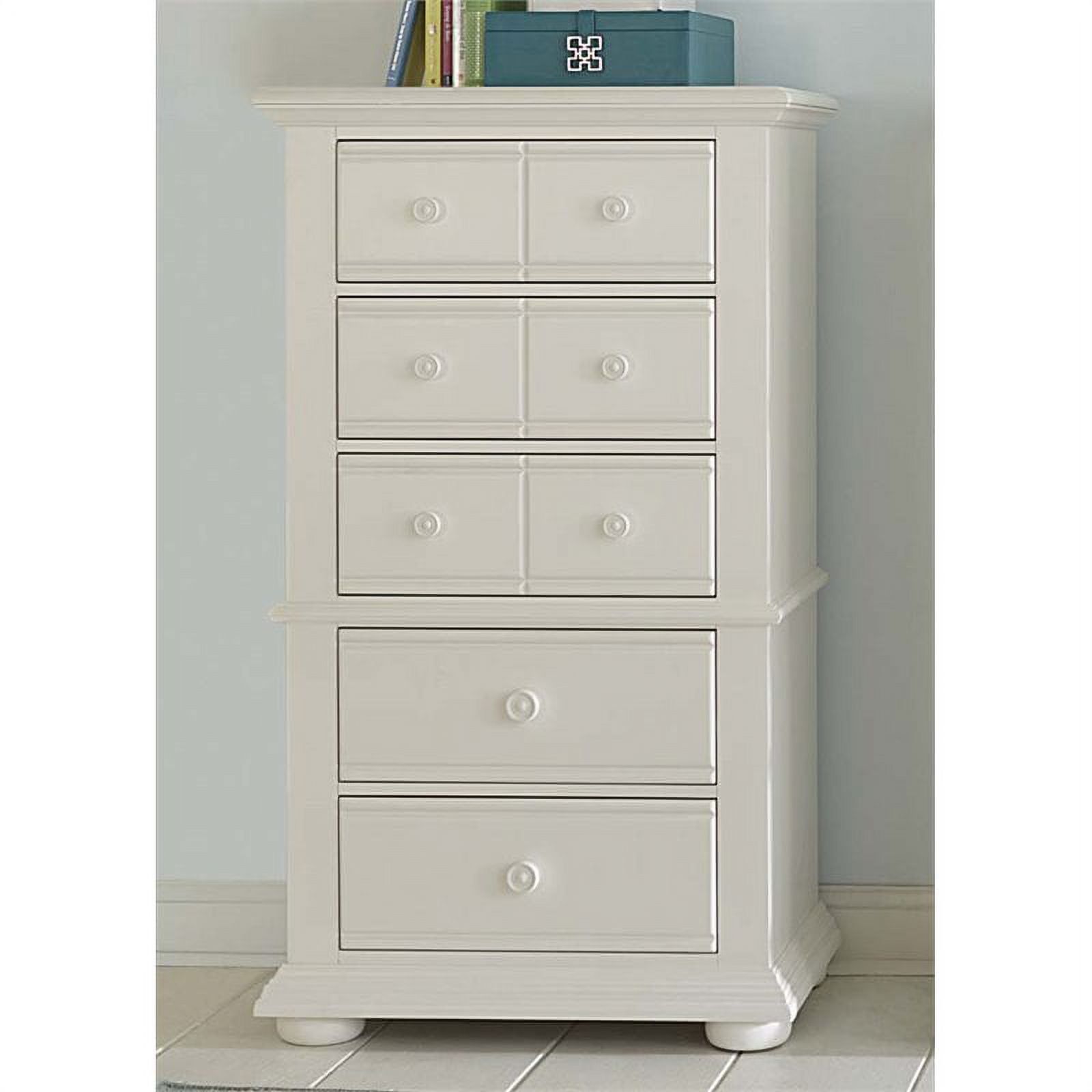 Oyster White Cottage Lingerie Chest with Felt Lined Drawers