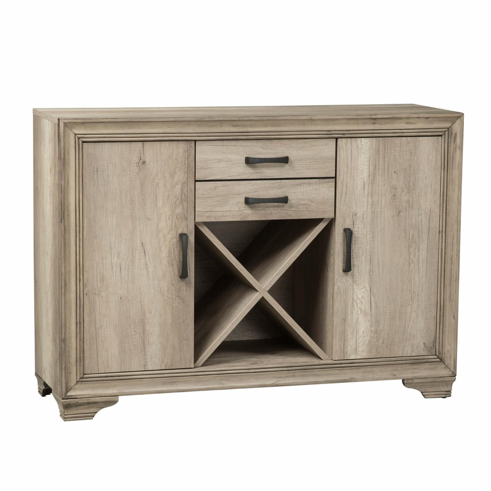 Sun Valley Transitional Brown Wood Server with Wine Storage