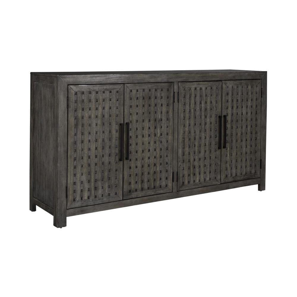 Smokey Ash Transitional 71" Buffet with Lattice Doors