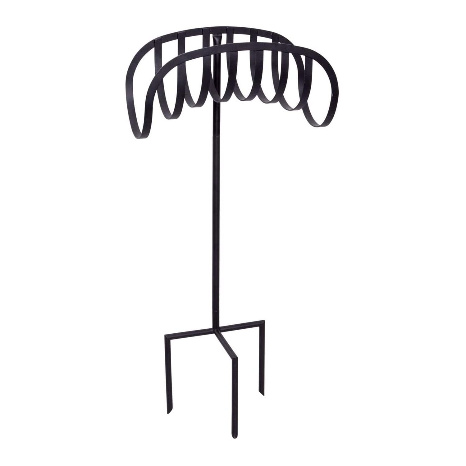 Black Steel Decorative Garden Hose Holder Stand