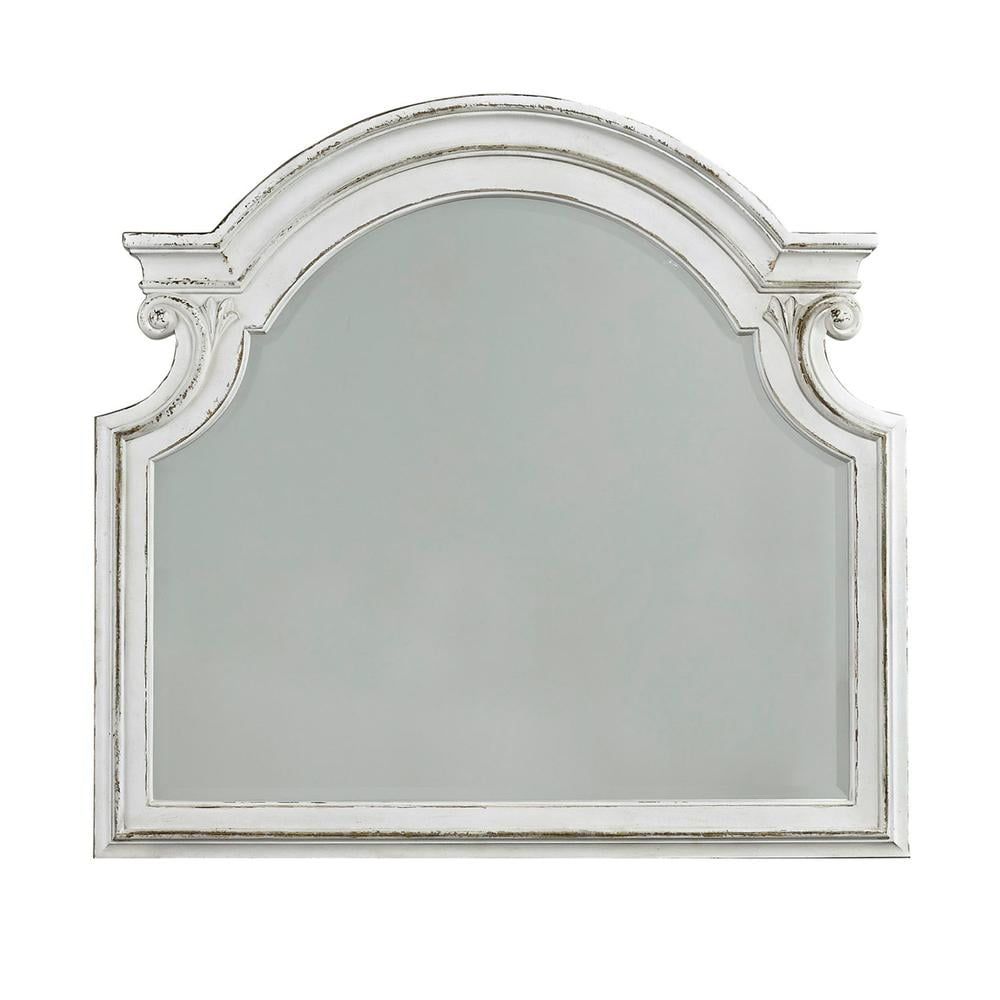 Antique White Traditional Rectangular Wood Mirror