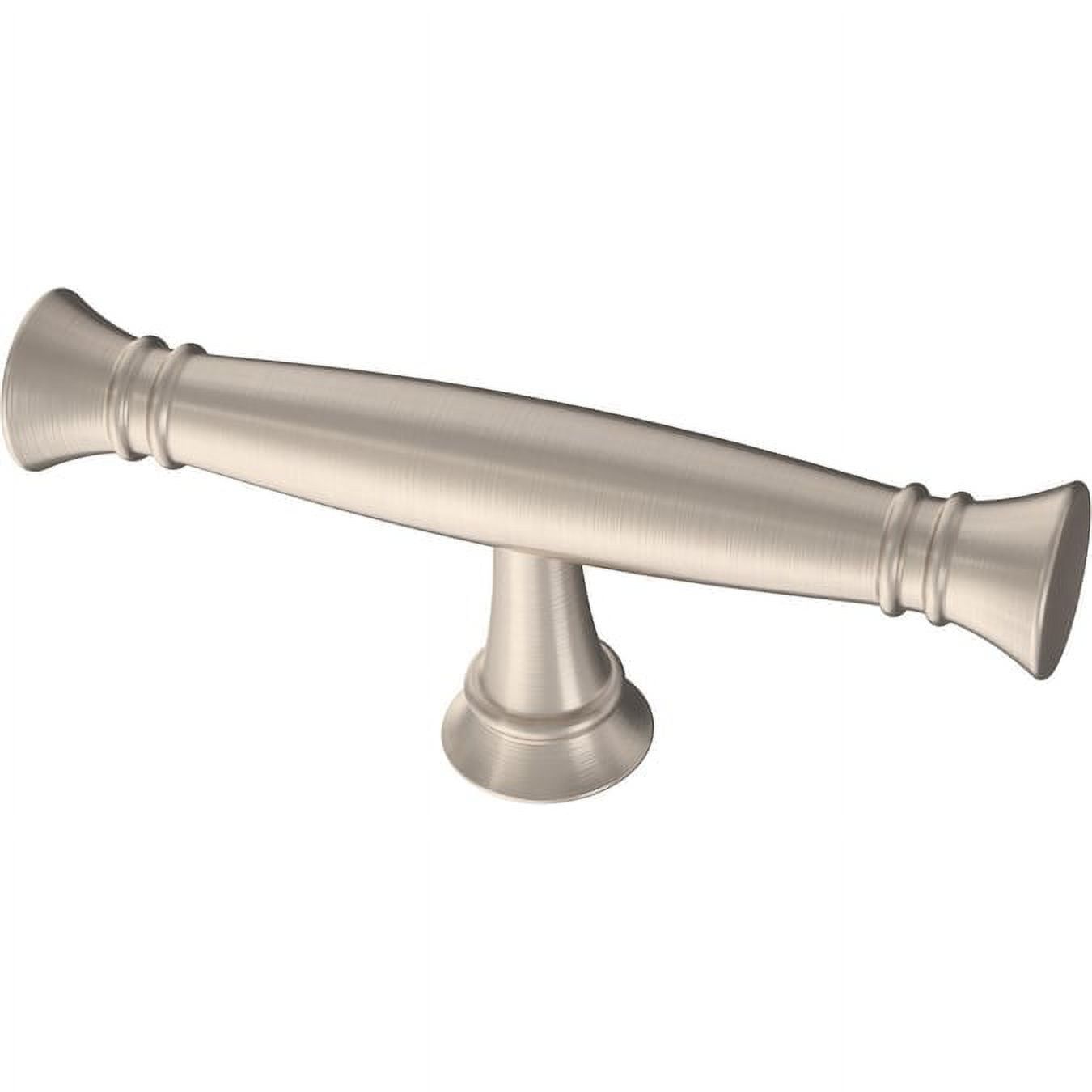 Brushed Nickel Flared Edge Round Cabinet Knob