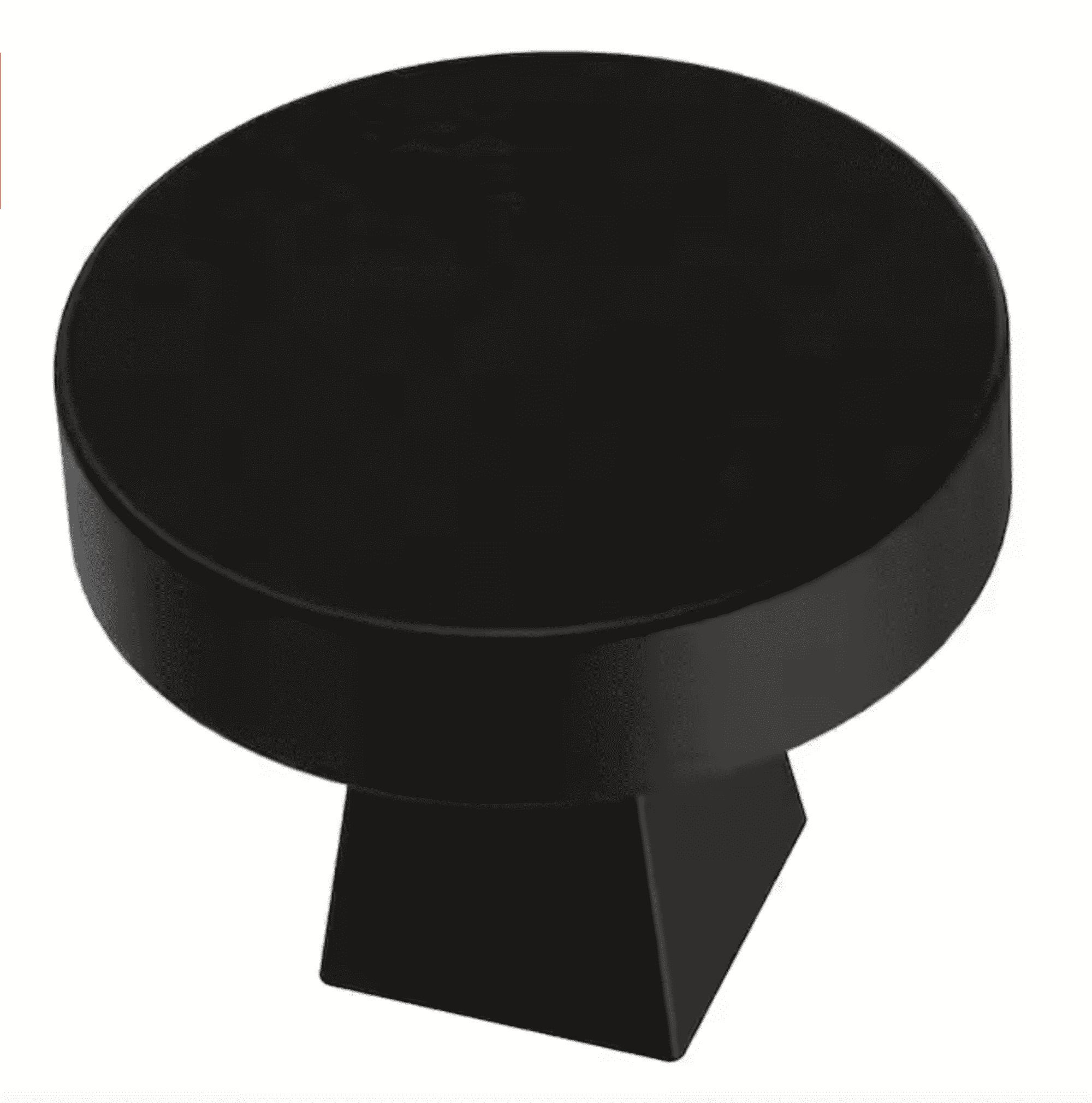 Flat Round Matte Black Metal Cabinet Knob