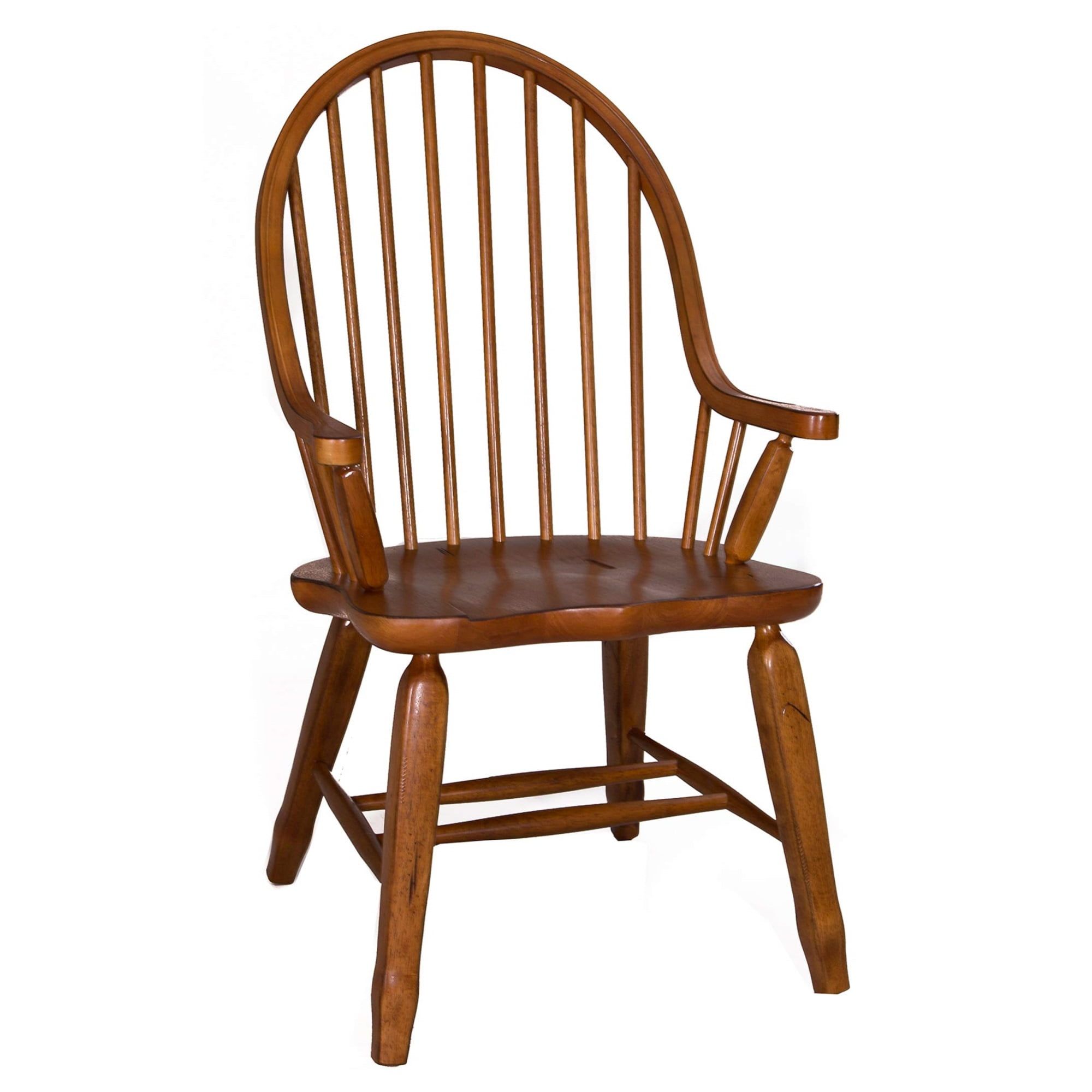 Rustic Oak Windsor Slat Back Arm Chair