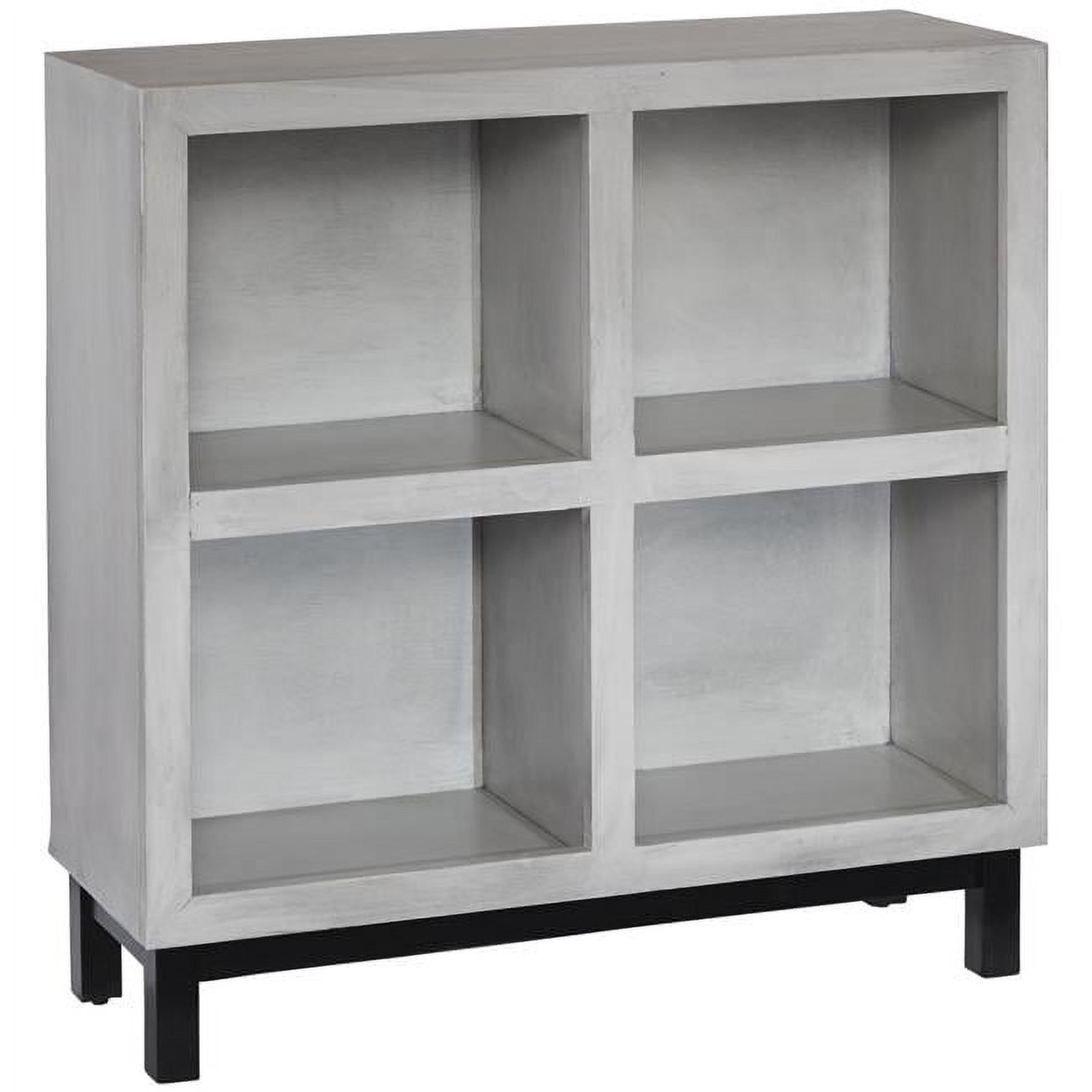 Gray Transitional Wood Accent Cabinet with Doors