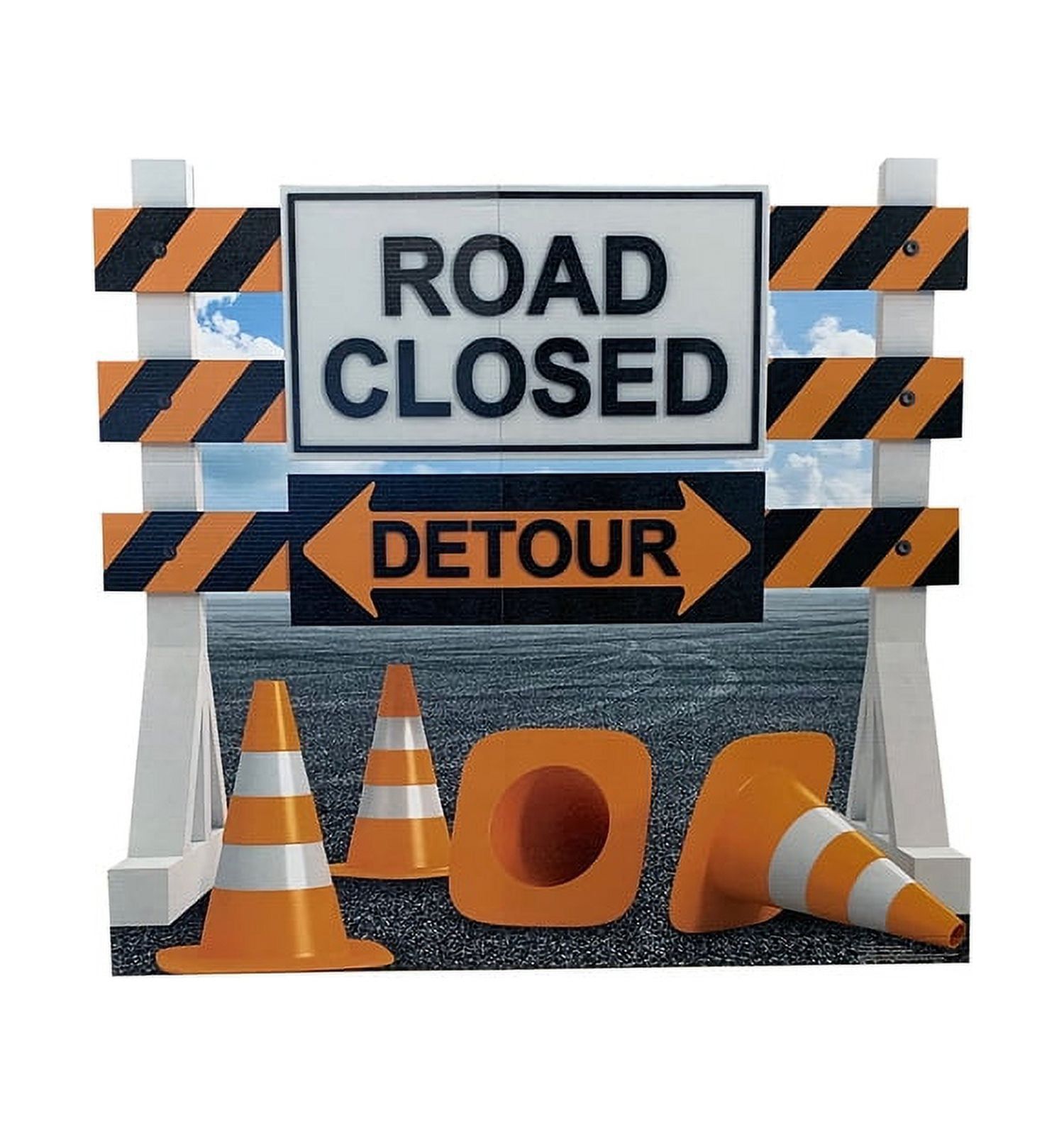 Life-Size Road Closed Detour Sign Cardboard Standup