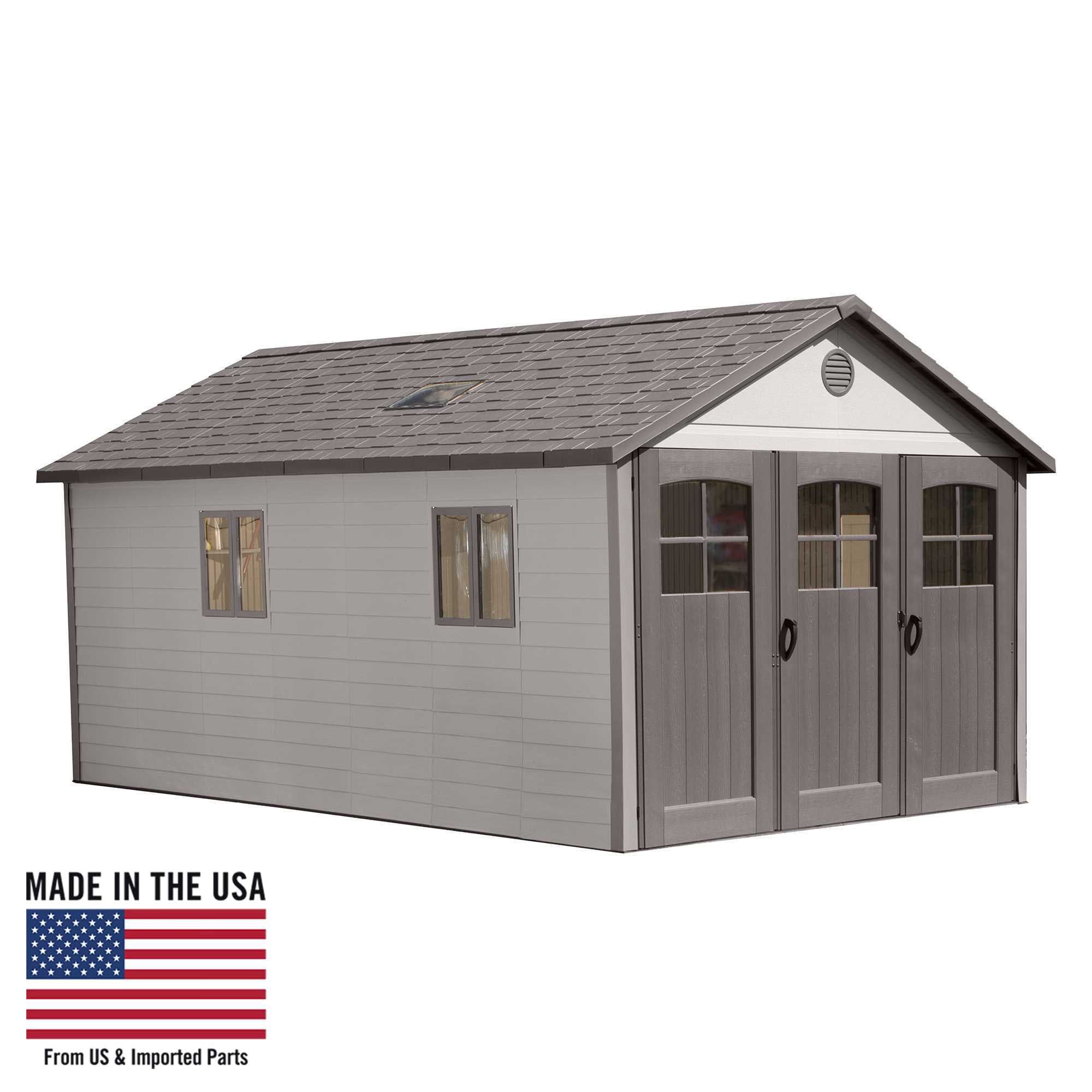 Lifetime 11' x 18.5' Gray and Brown Outdoor Storage Shed