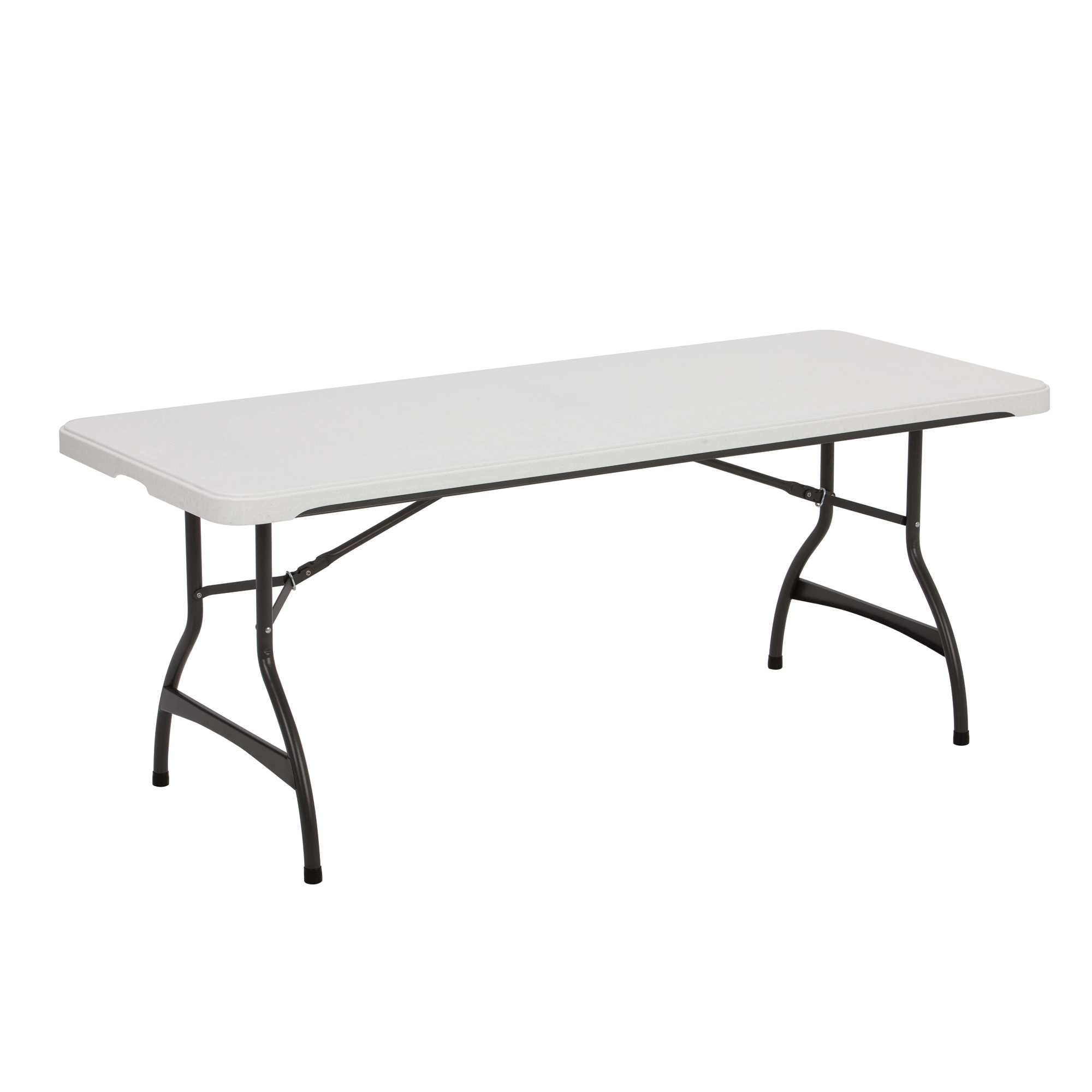 Lifetime 6-Foot White Granite Folding Utility Table with Metal Frame