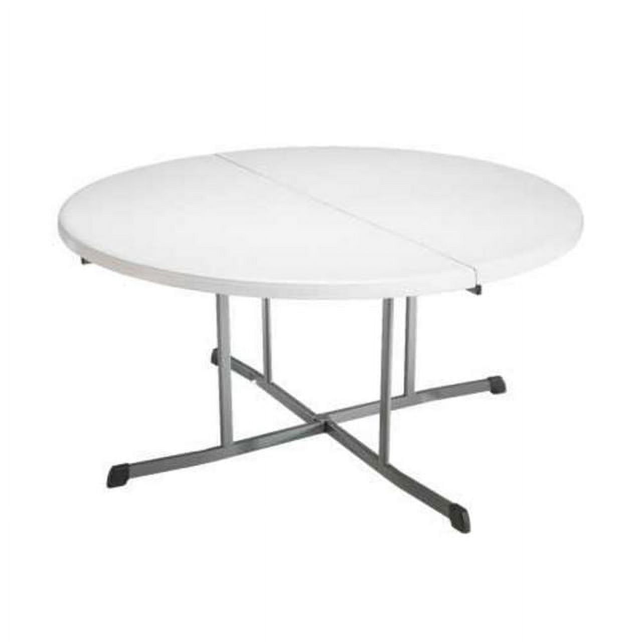 White Granite 60-Inch Round Folding Utility Table