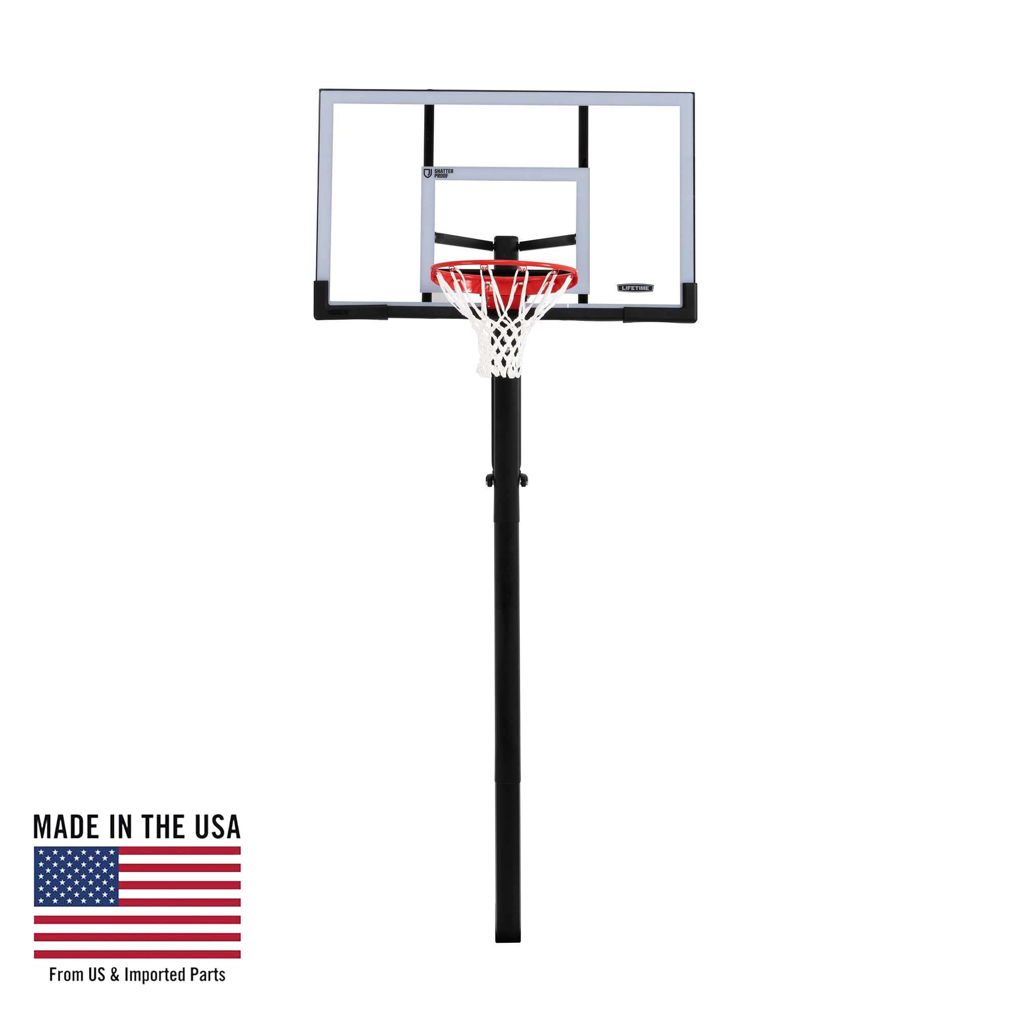 54" Polycarbonate Steel In-Ground Adjustable Basketball Hoop