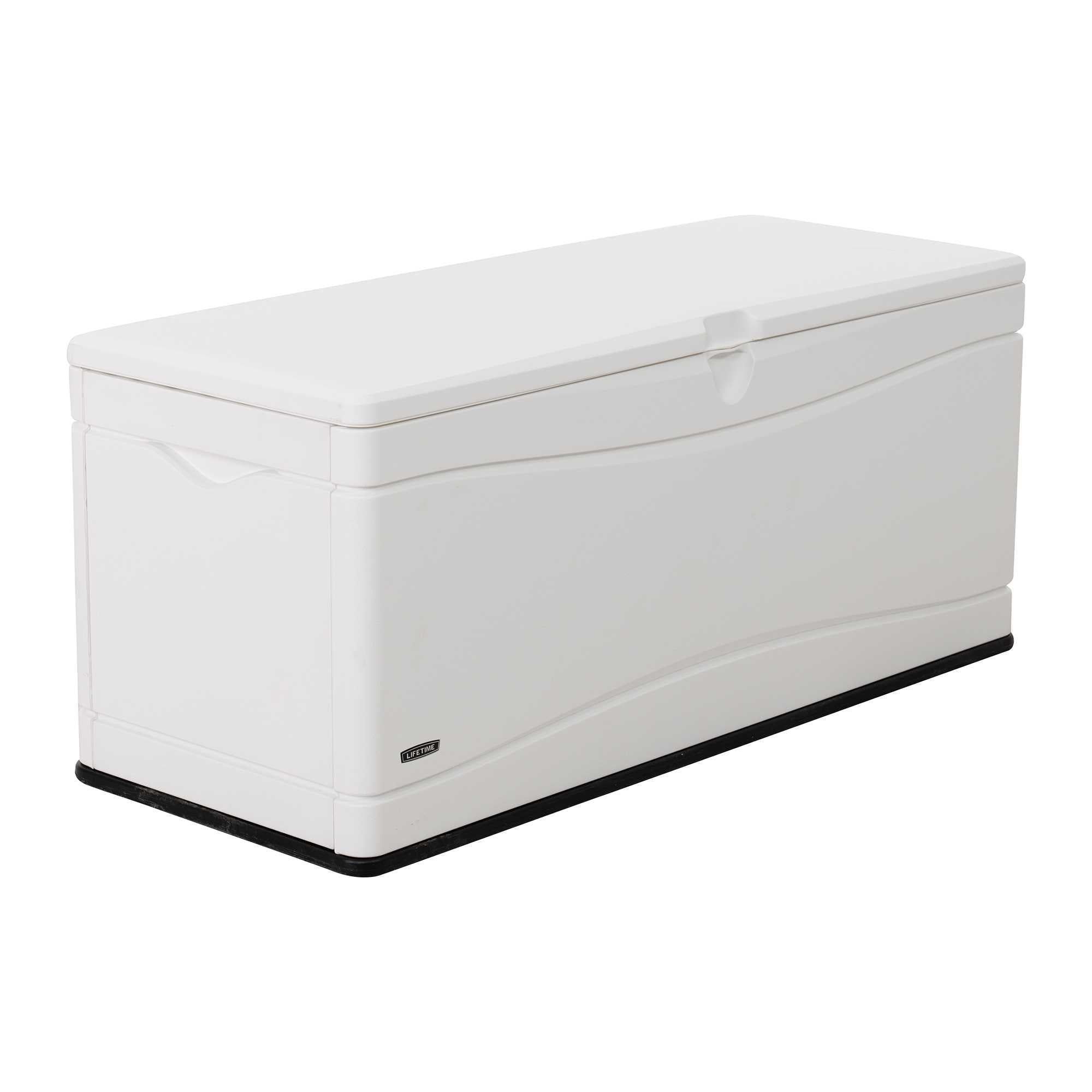 Arctic White Lockable Plastic 130 Gallon Deck Box