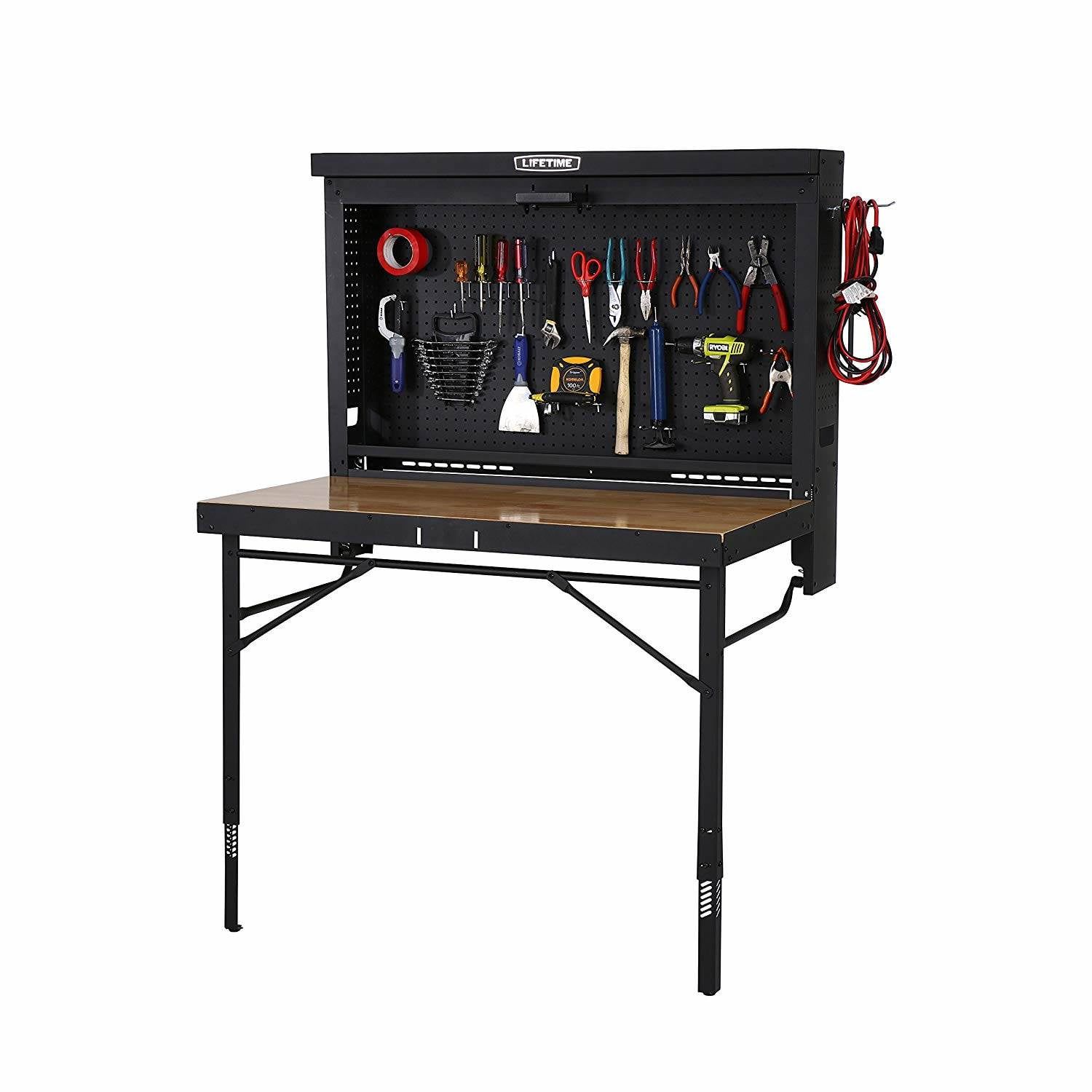 Lifetime Adjustable Height Steel and Wood Folding Work Table