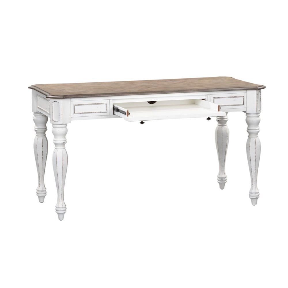 Magnolia Manor White Wood Lift Top Writing Desk with Drawer