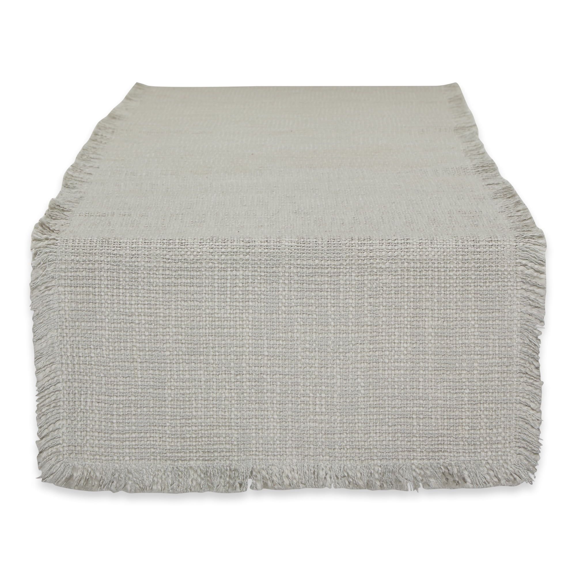 Light Rain Cotton Basket Fringe Table Runner 14.5x72