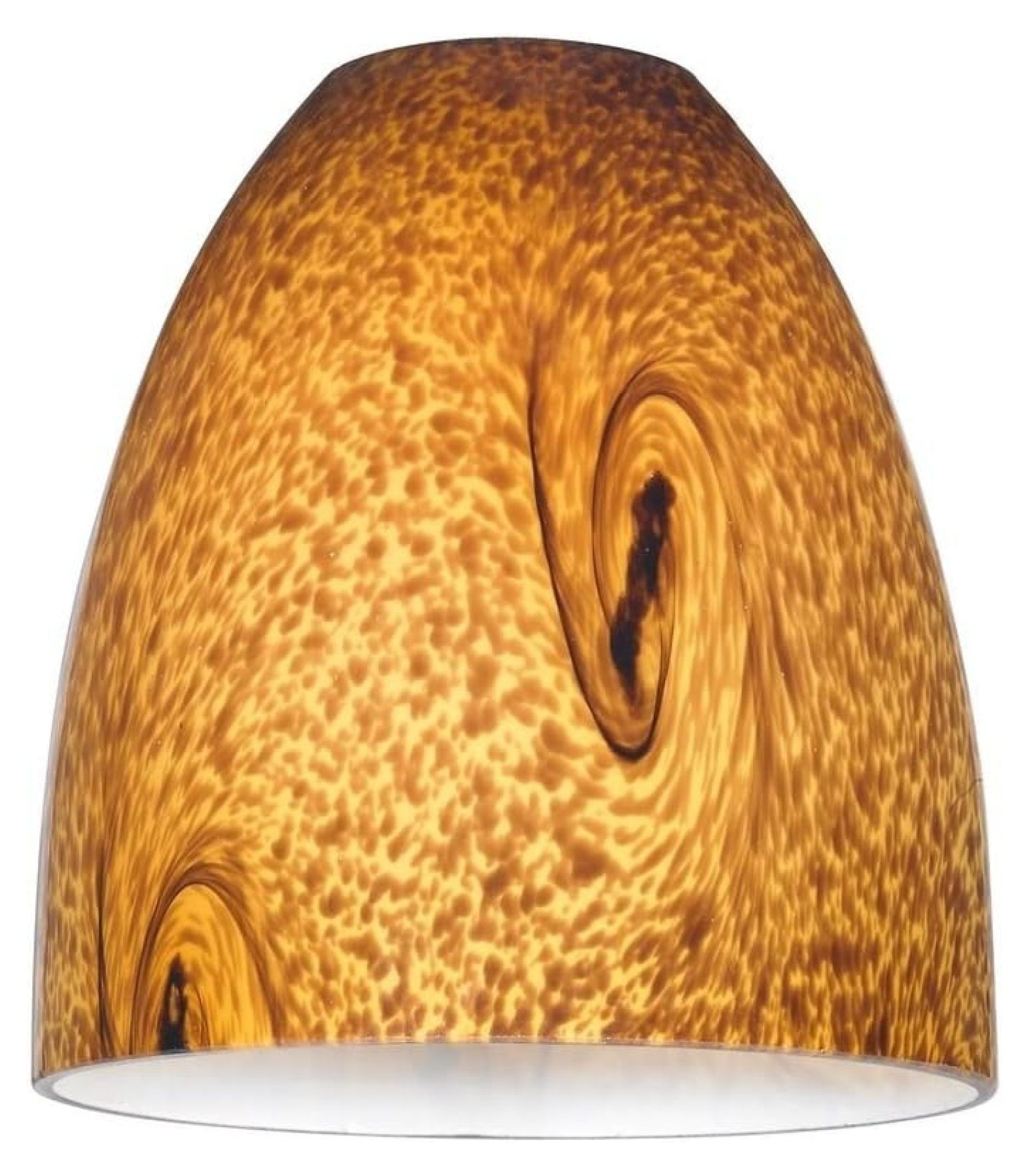 Amber Art Glass Bell Light Shade with Lipless Fitter