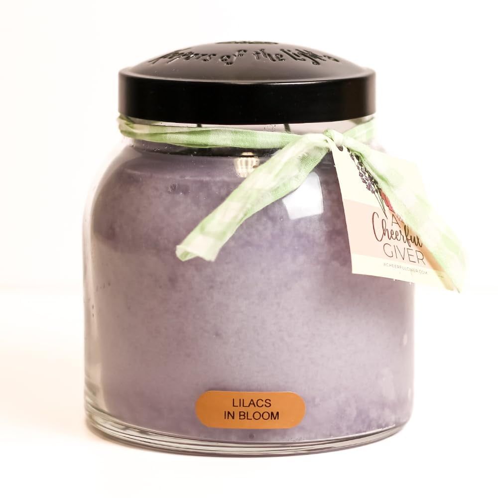 Lilacs in Bloom 34oz Scented Jar Candle with Black Lid