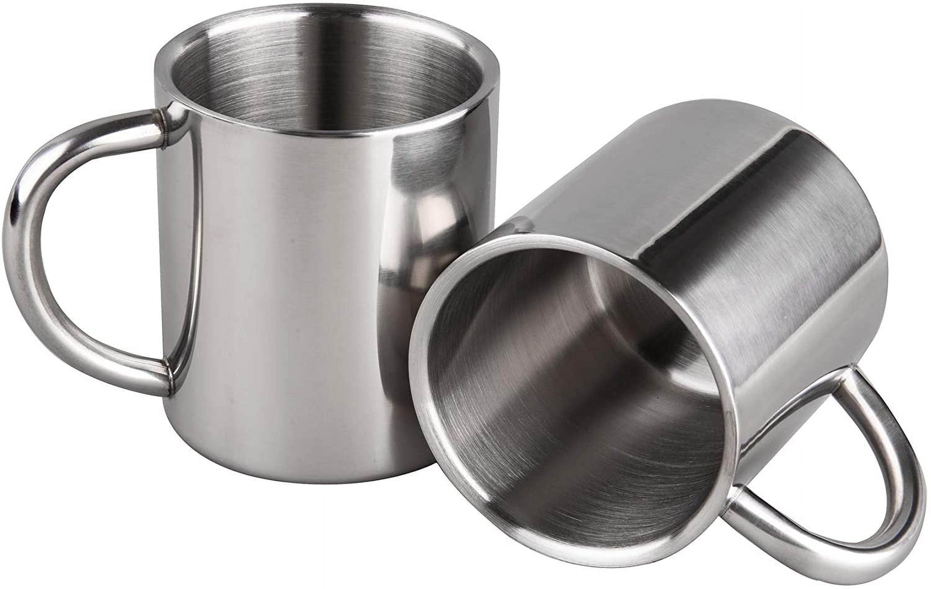 Namzi 7.5oz Stainless Steel Double Walled Camping Mugs, Set of 2