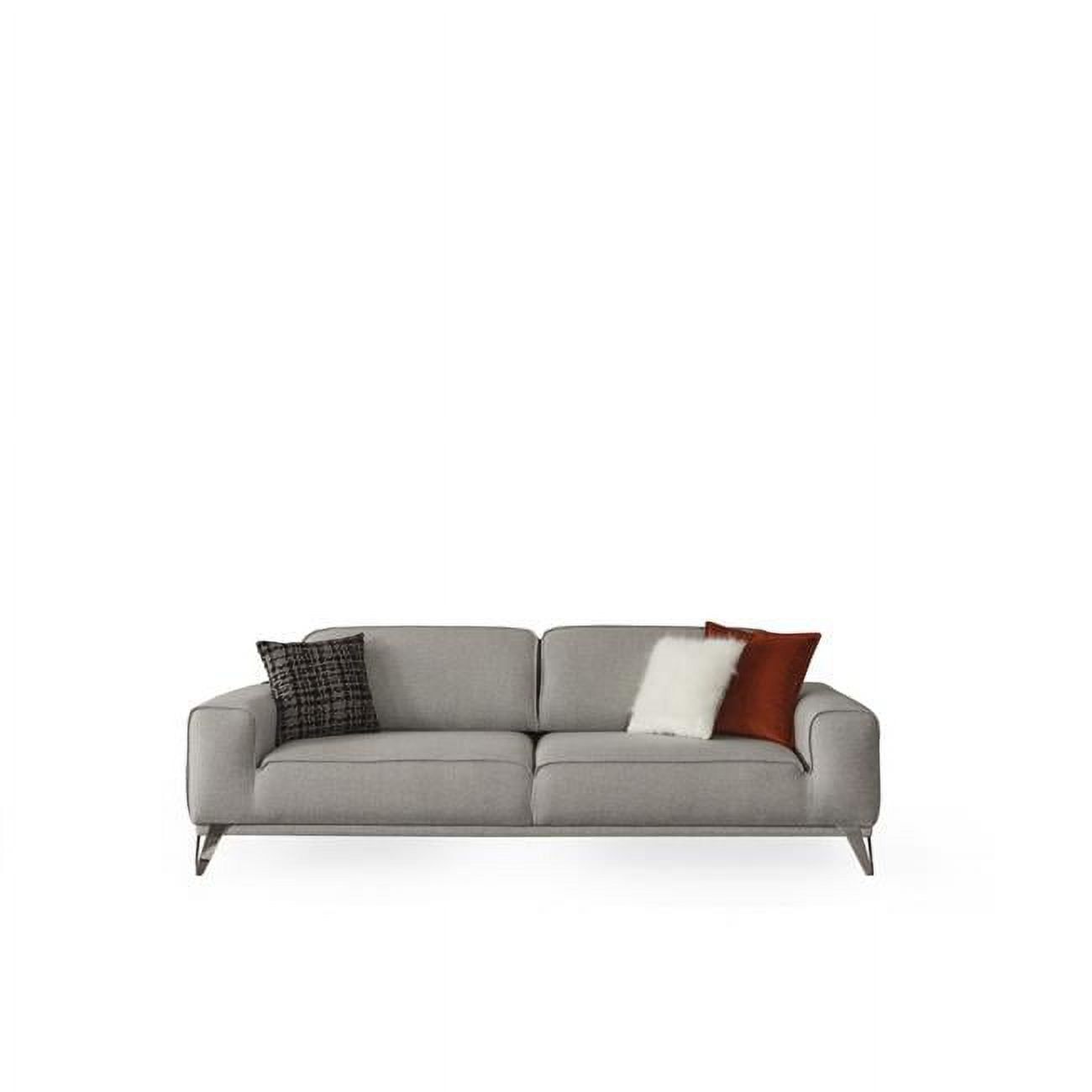 Dark Gray Tufted Leather Sleeper Sofa with Wood Accents