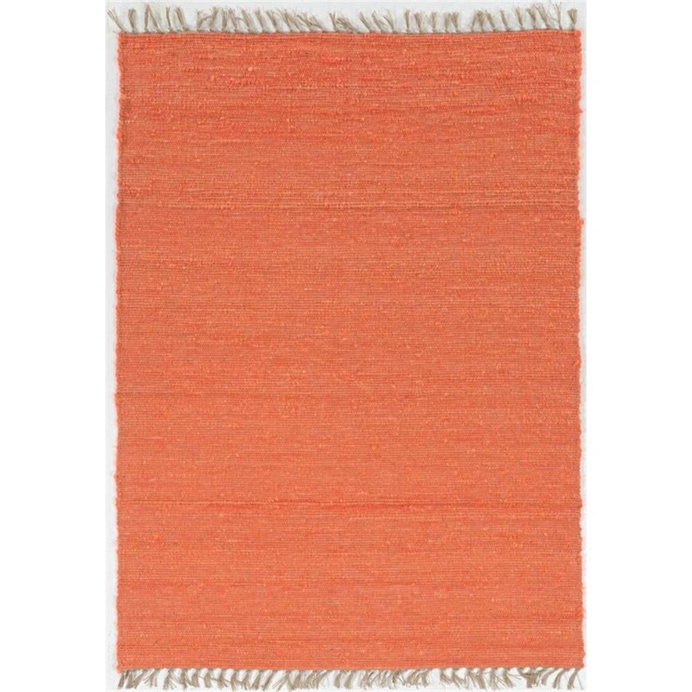 Handmade Coral Wool Reversible Rectangular Area Rug 3'5" x 5'5"