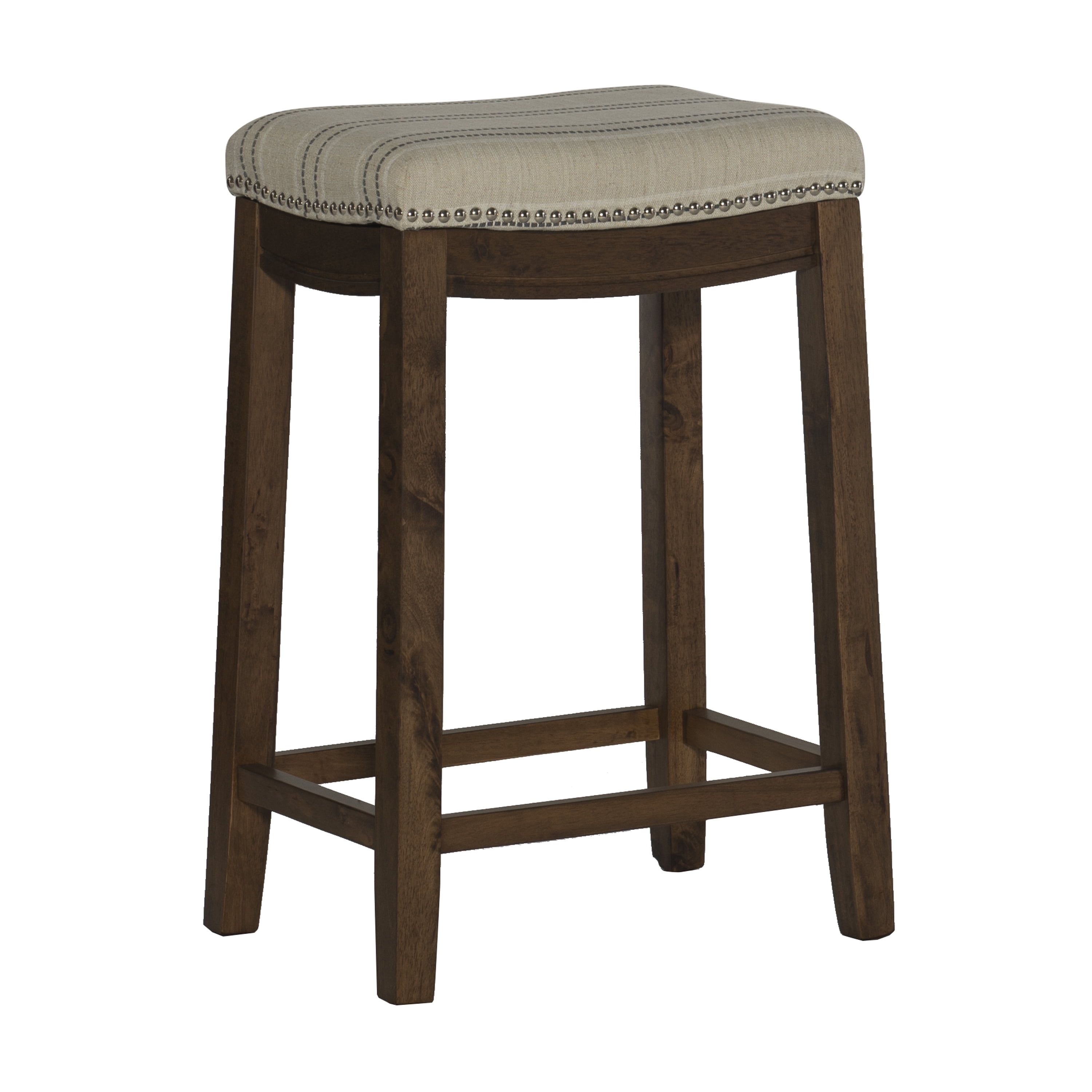 Claridge 26" Backless Saddle-Style Brown Wood Counter Stool