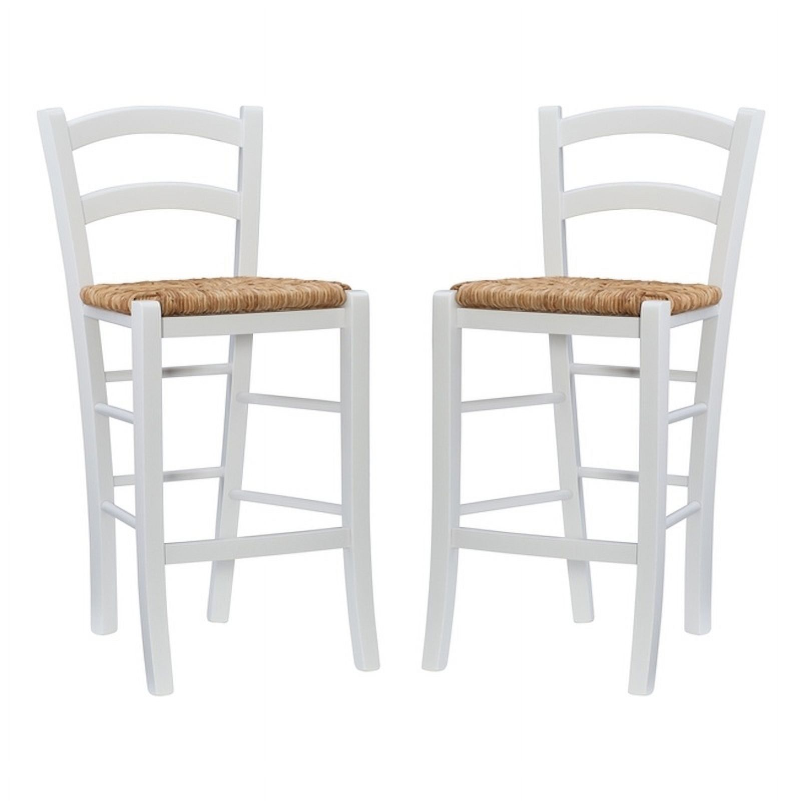 Classic White Beechwood 24.4" Counter Stools, Set of Two