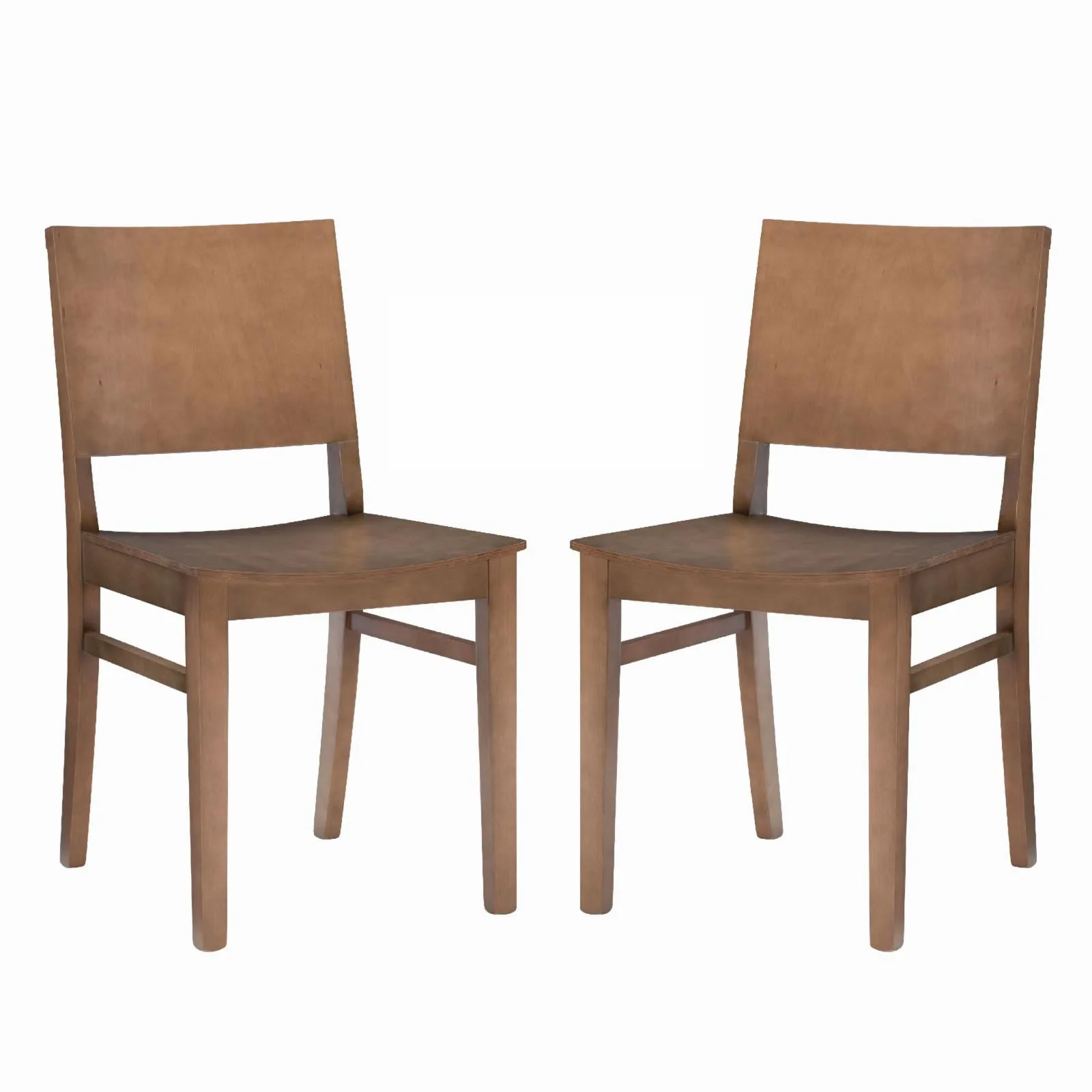 Natural Beechwood Slat Back Side Chair Set of 2