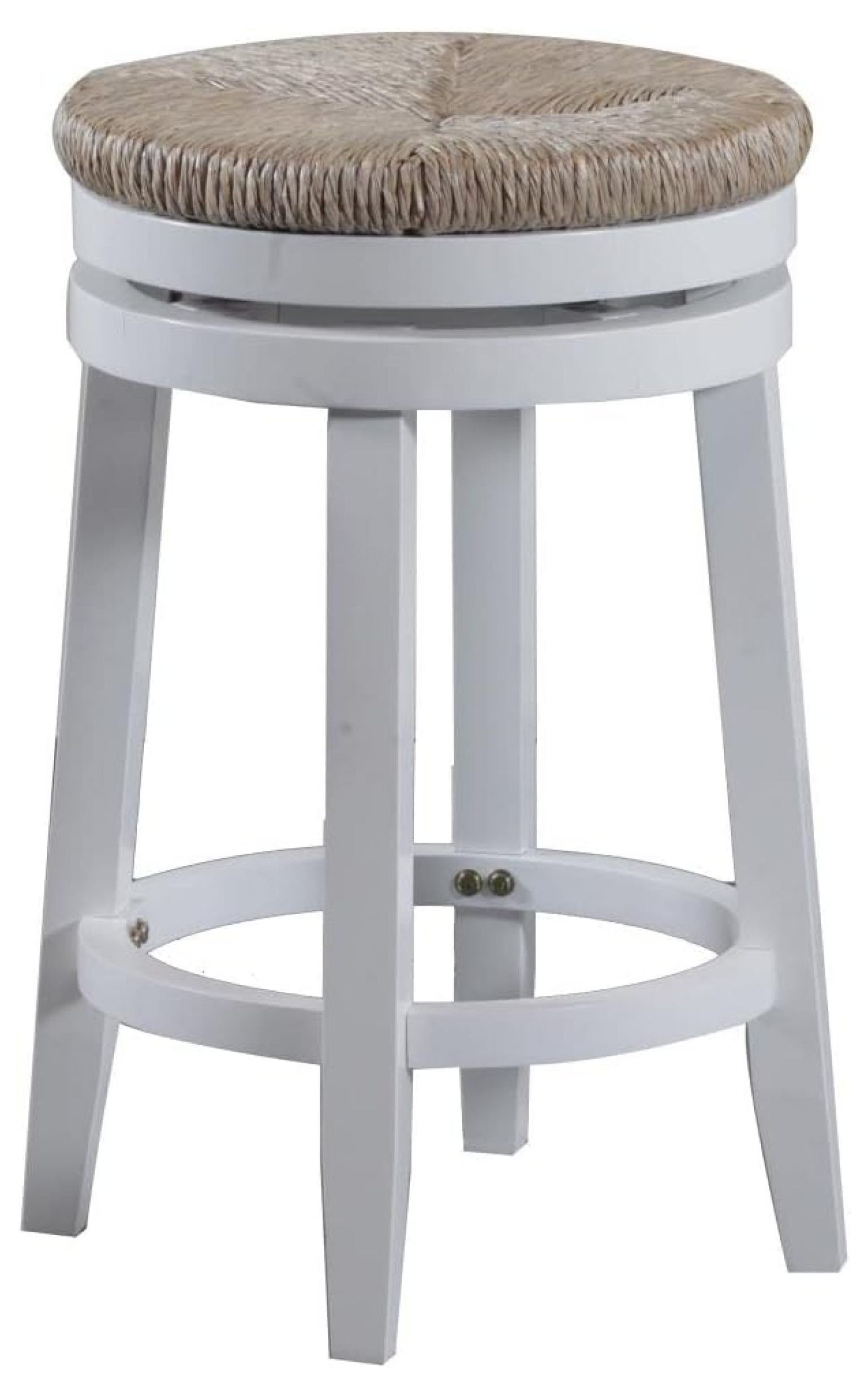 Morgan 25.5" White Wood Swivel Counter Stool