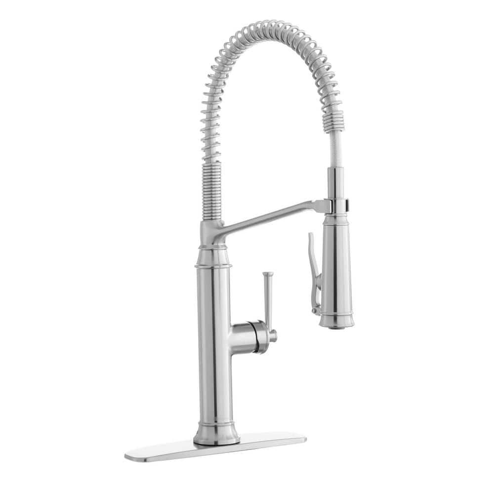 Stainless Steel Single Handle Pull-Down Sprayer Kitchen Faucet