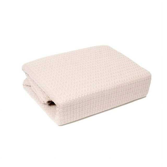 Full Ivory Cotton Knitted Machine Washable Blanket