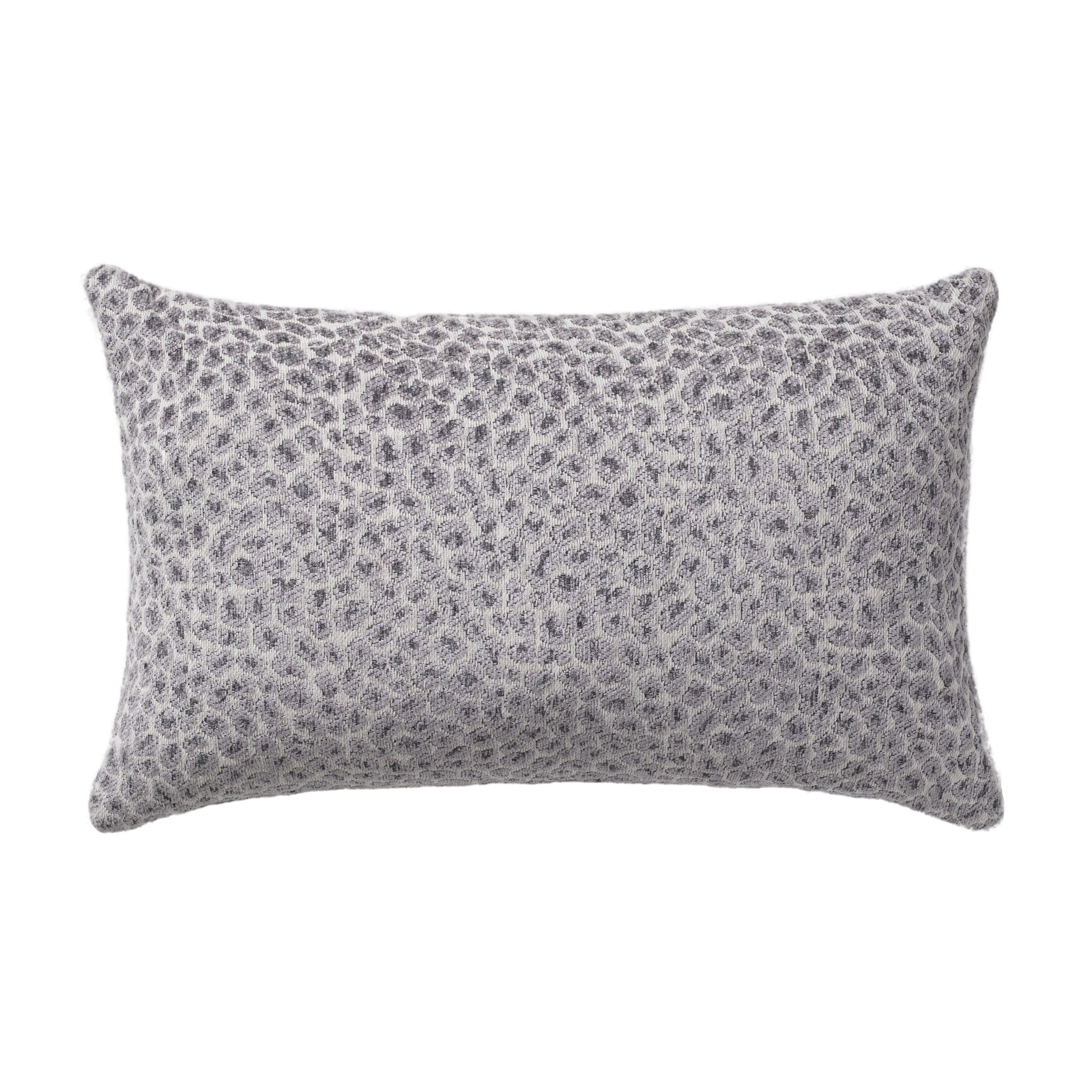 Light Gray Cotton Polyester Jacquard Lumbar Pillow 13" x 21"