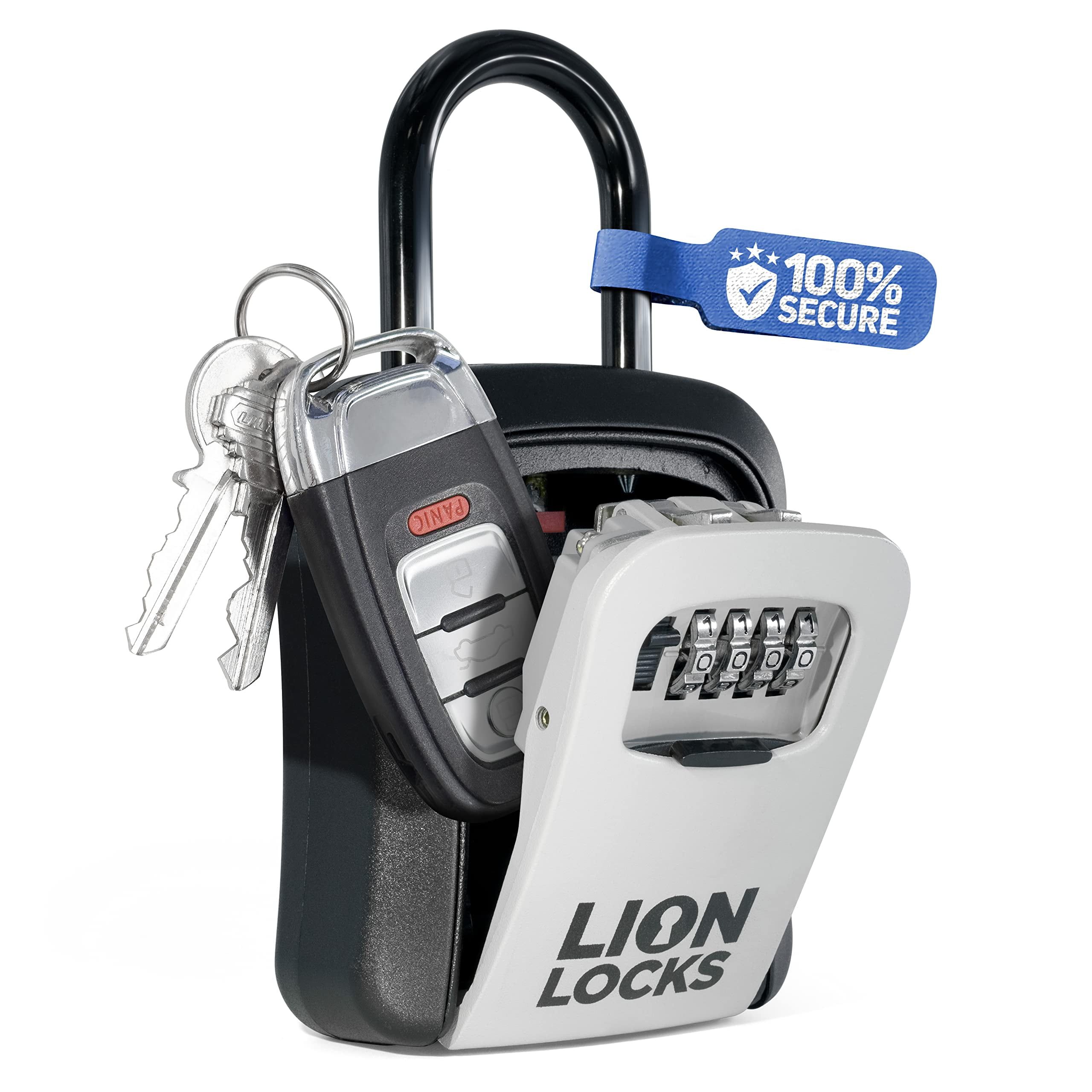 Gray Waterproof Combination Key Lock Box with Shackle