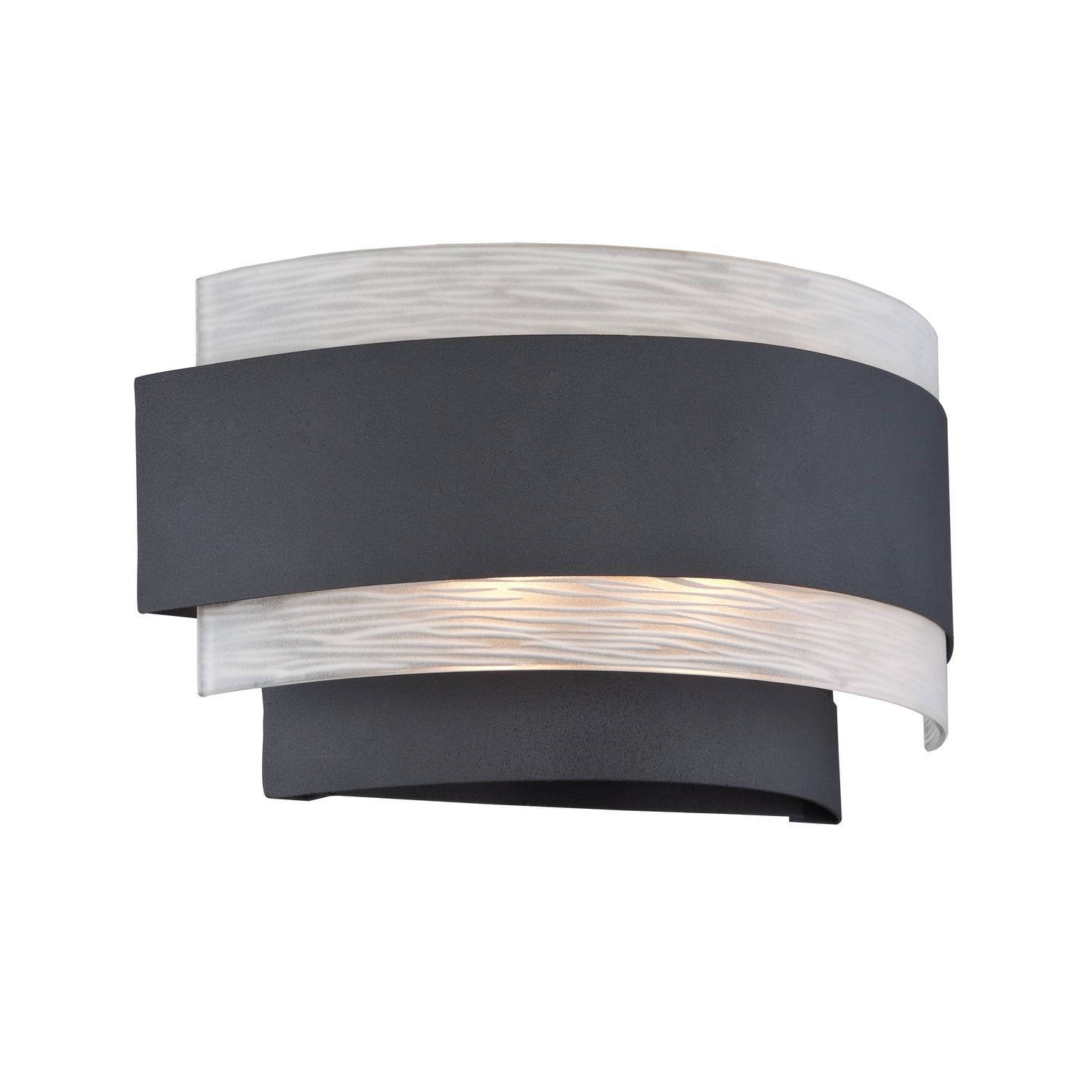 Black and Silver Metal 2-Light Wall Sconce