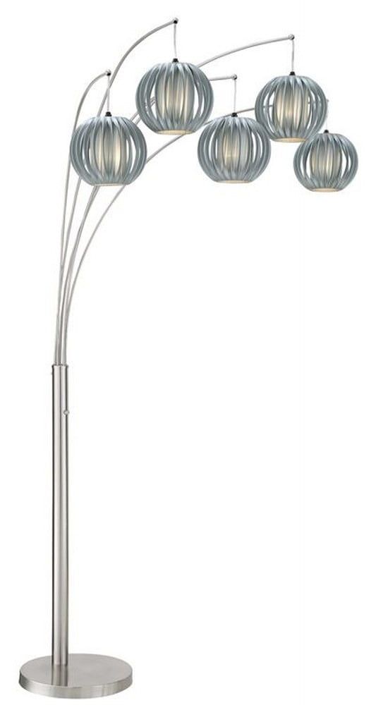 Deion 90" Polished Steel Multi-Head Arc Floor Lamp