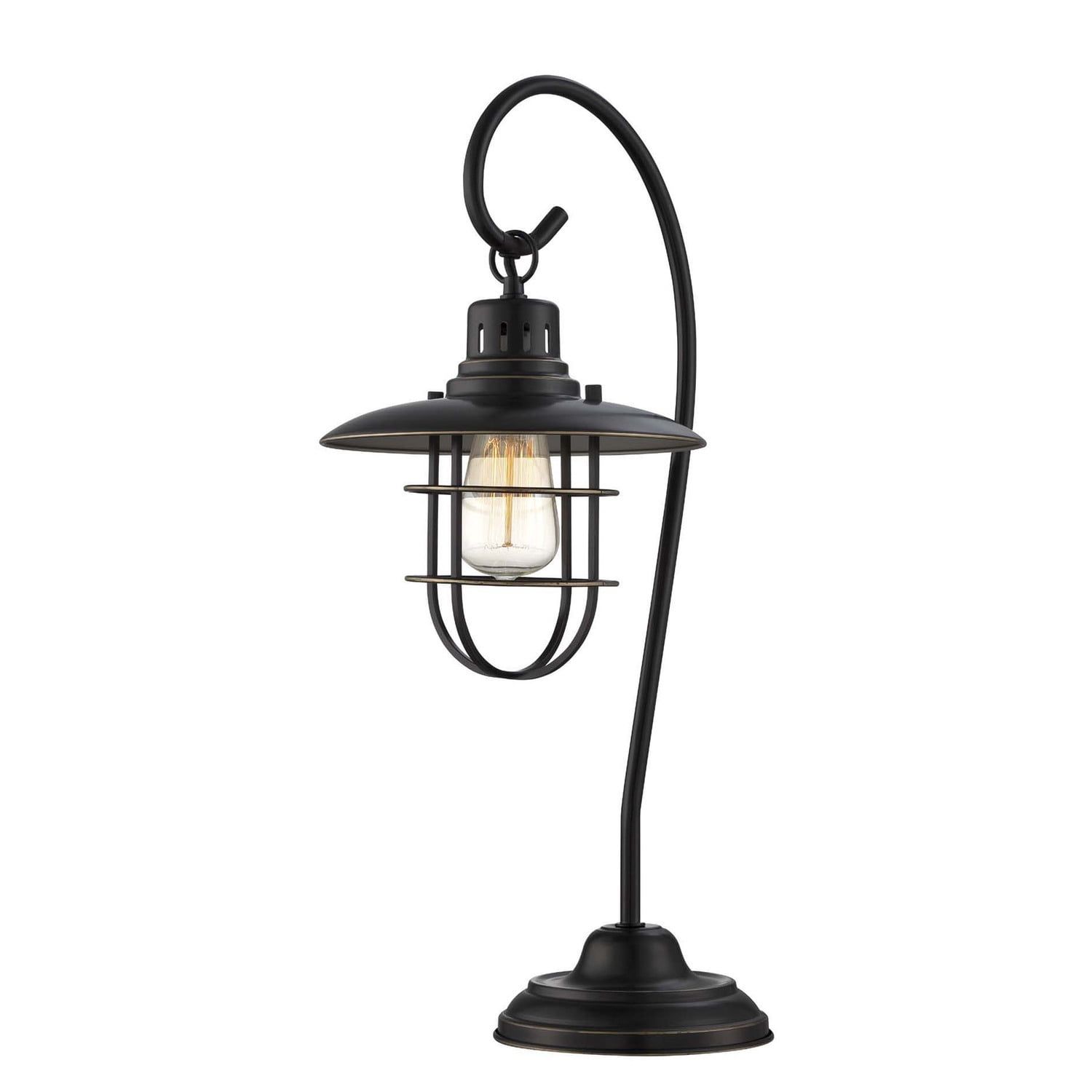 Edison Bronze Industrial Outdoor Table Lamp with Dome Shade