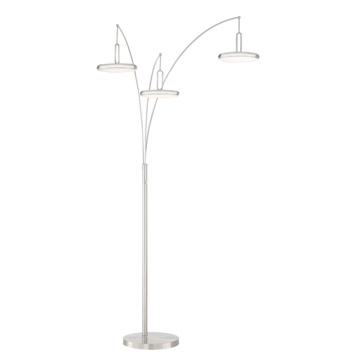 Sailee Brushed Nickel 90" LED Arc Floor Lamp with 3-Way Switch