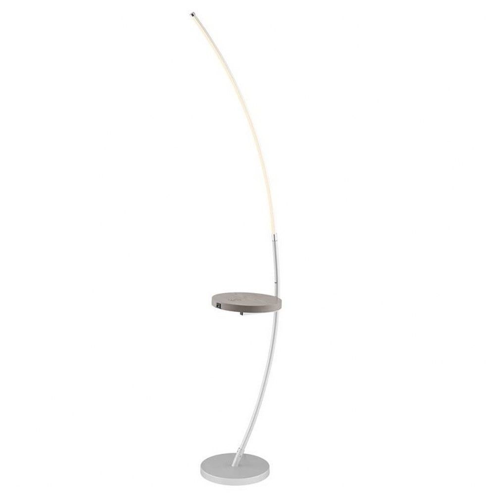 Monita Silver LED Arc Floor Lamp with Touch Dimmer